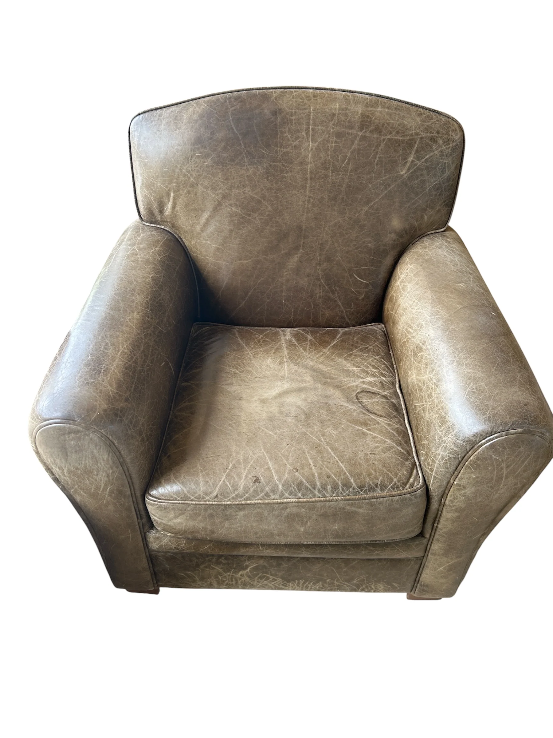 Distressed Leather Armchair - Image 2