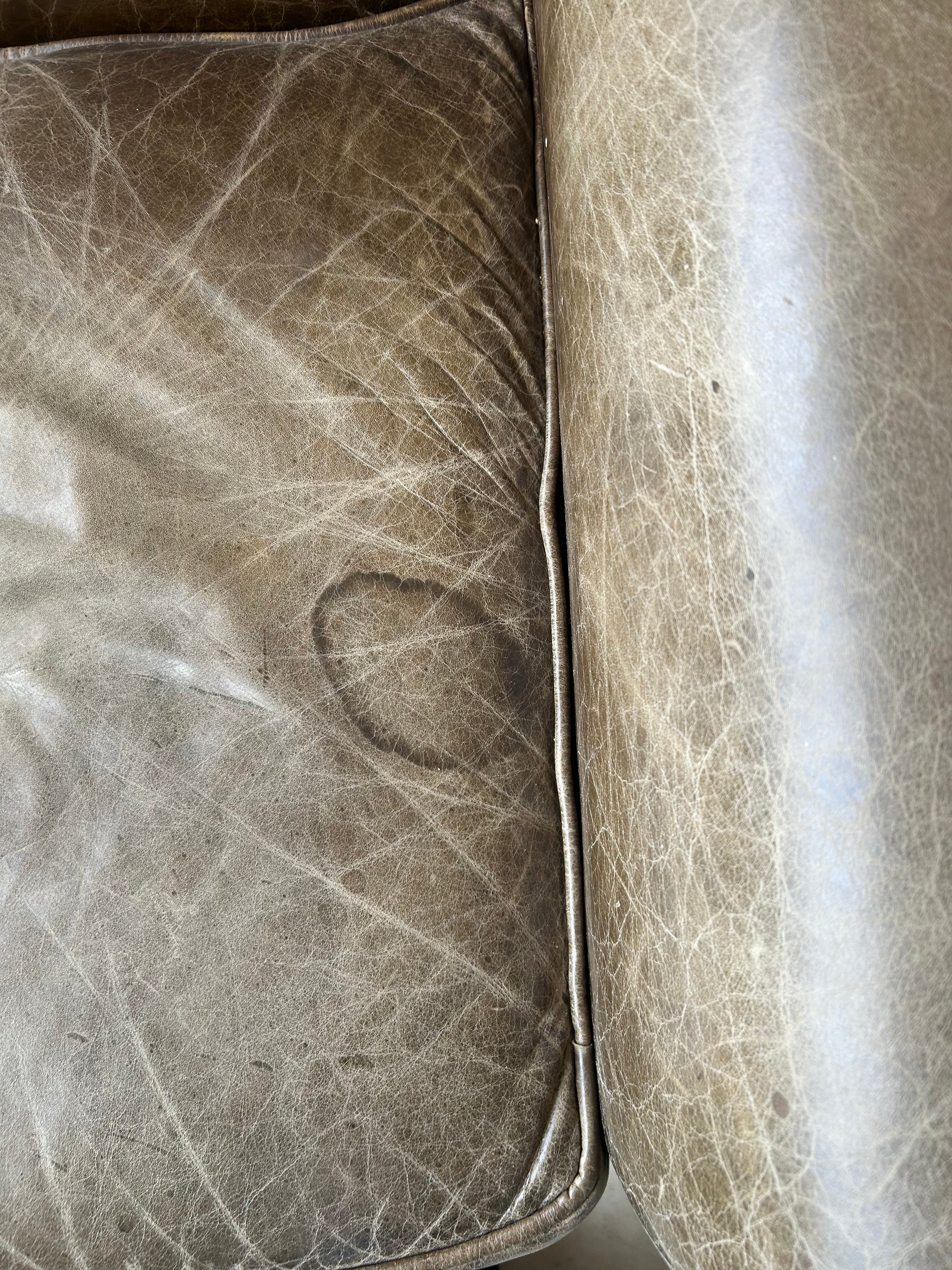 Distressed Leather Armchair - Image 4