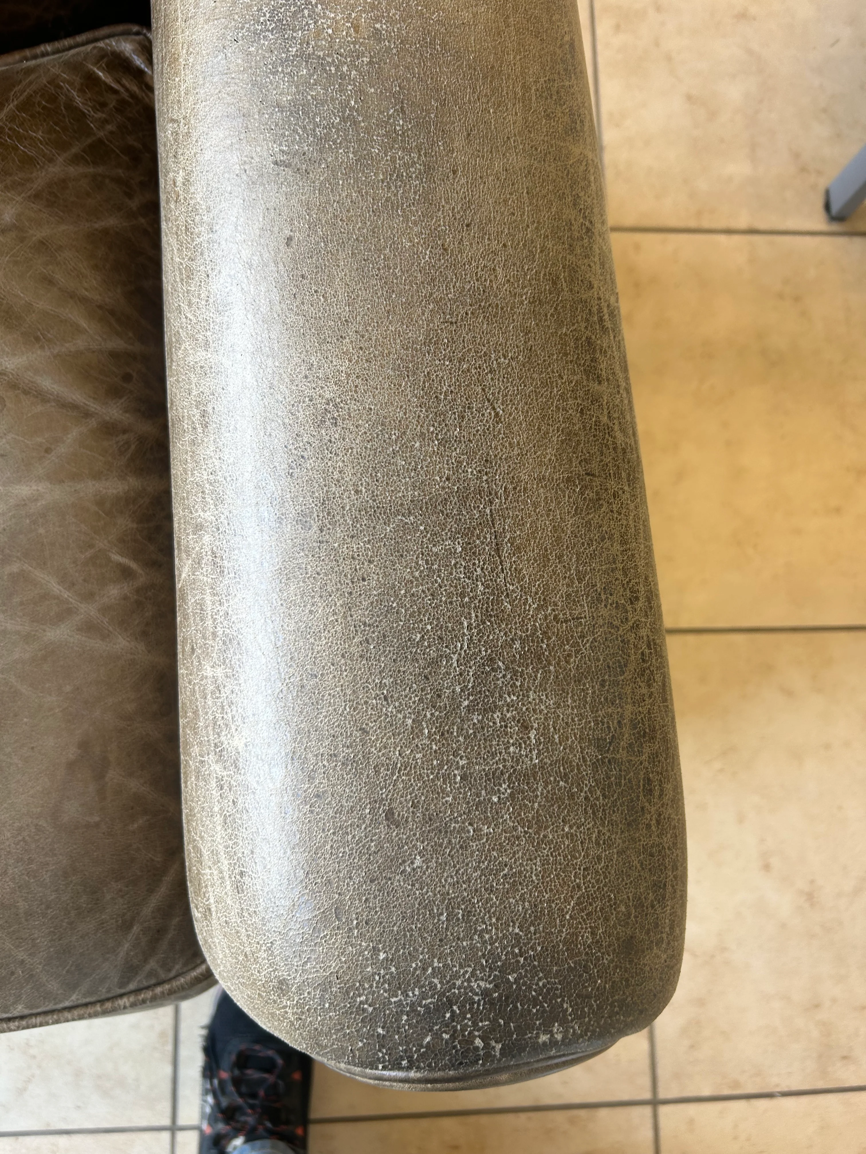 Distressed Leather Armchair - Image 5