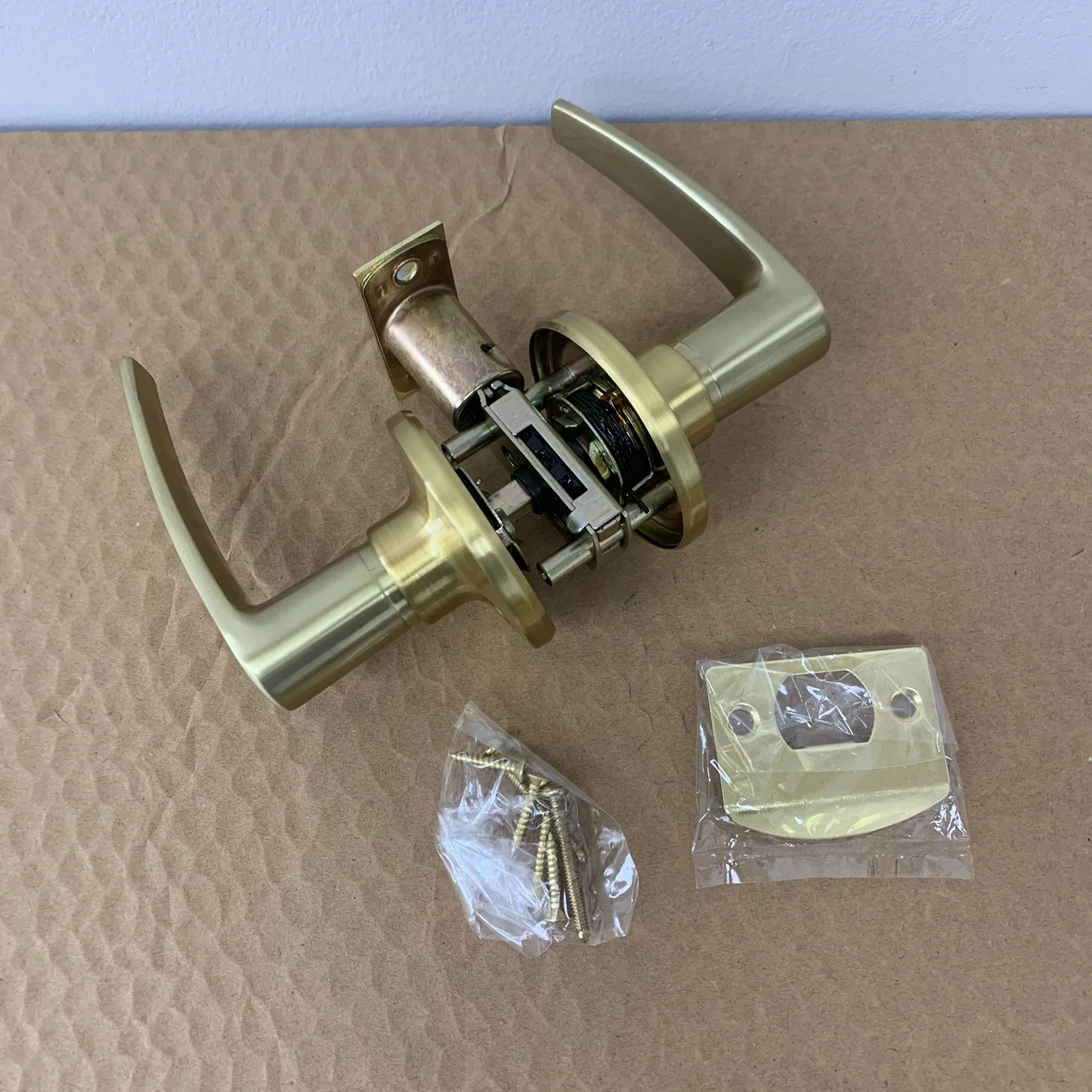 Door Passage Lever Set – Brushed Gold, 3820PS - Image 2