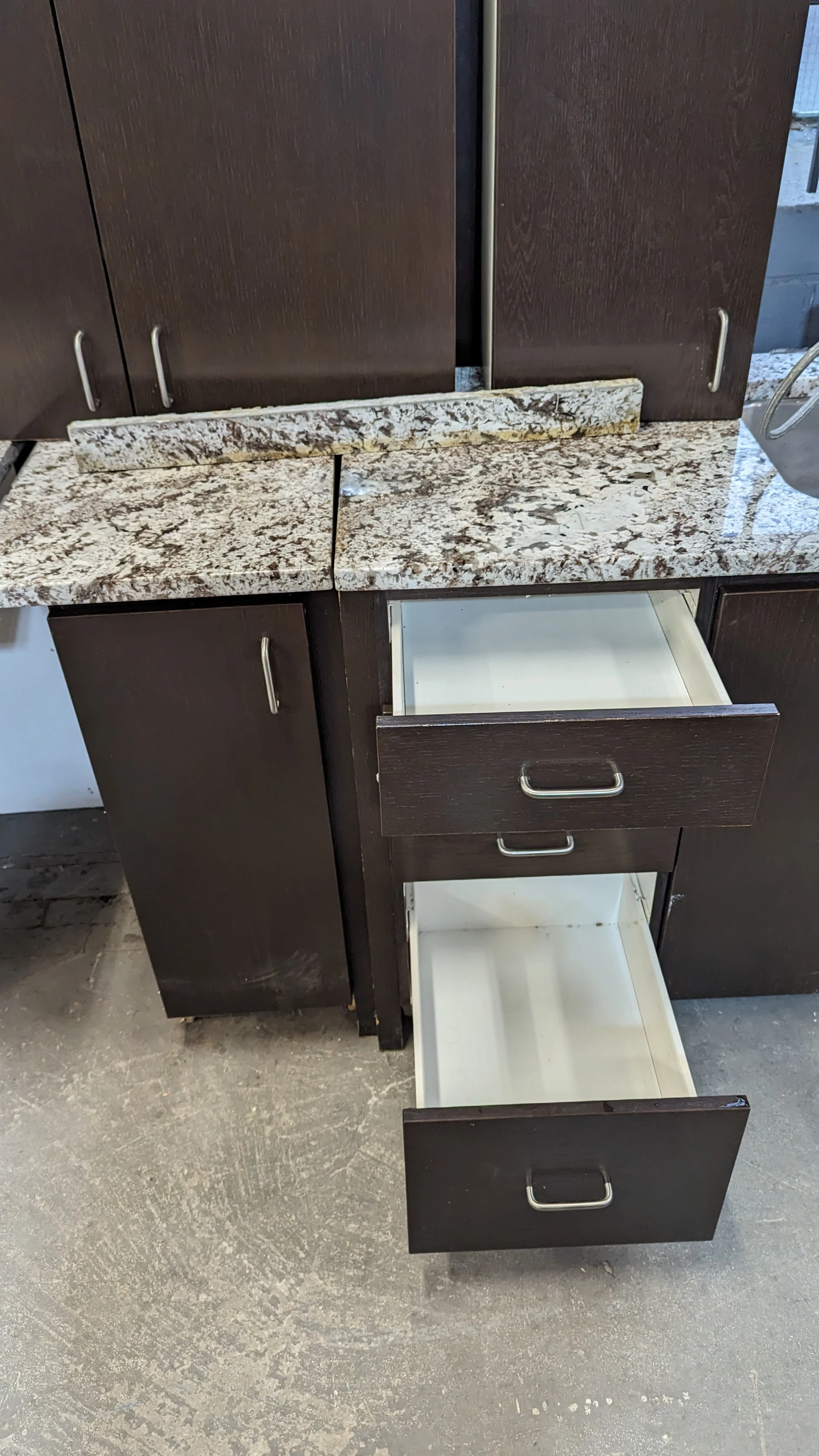 Ebony Kitchen w/ Grey Natural Stone & Island - Image 6
