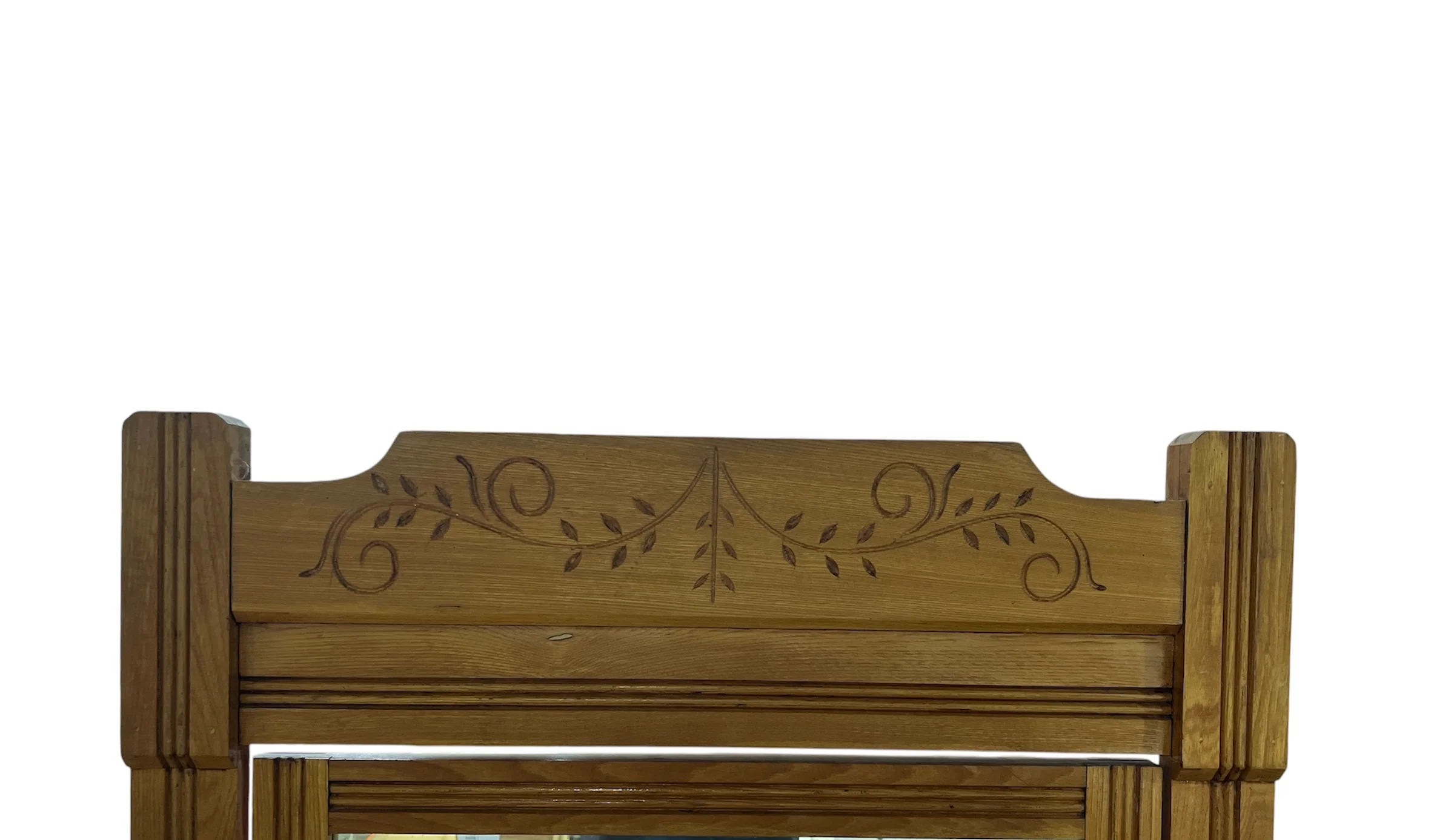 Farmhouse Style Bedroom Dresser w/ Floral Carved Detailing & Mirror - Image 4