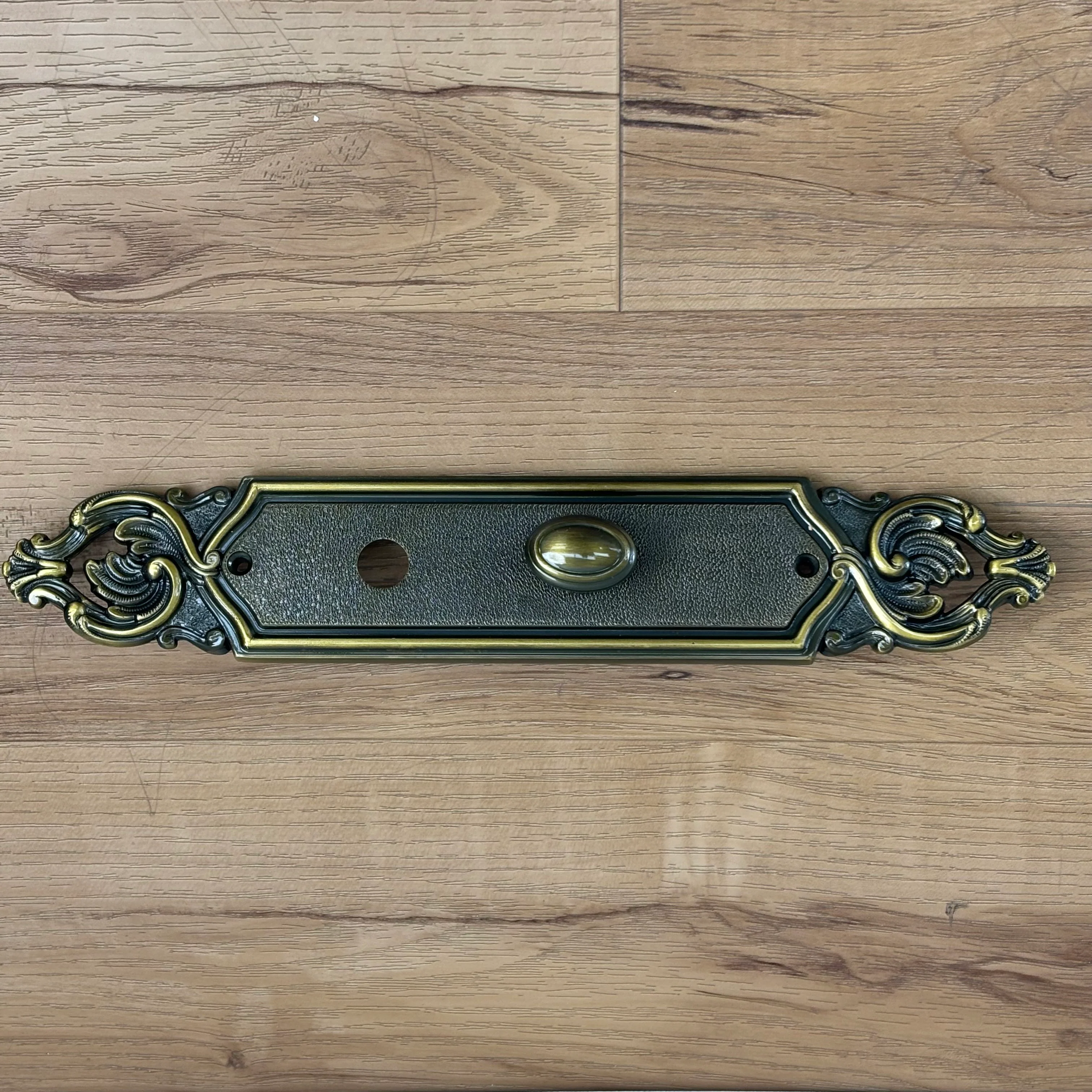 Flat Ornate Door Plate with Knob, 8525U59 - Image 3