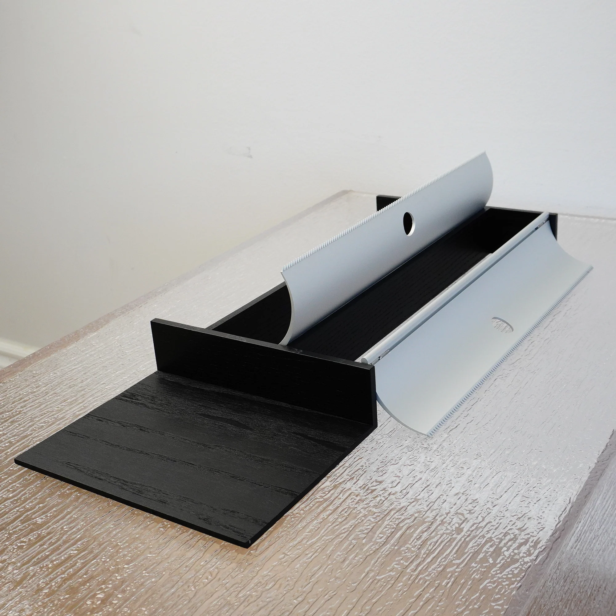 19×7.25×2–Inch Foil Roll Dispenser – Dark Ash Wood, 2‑Roll Capacity - Image 7