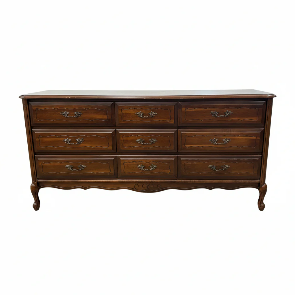 French Provincial-Style Tripe Dresser with Mirror