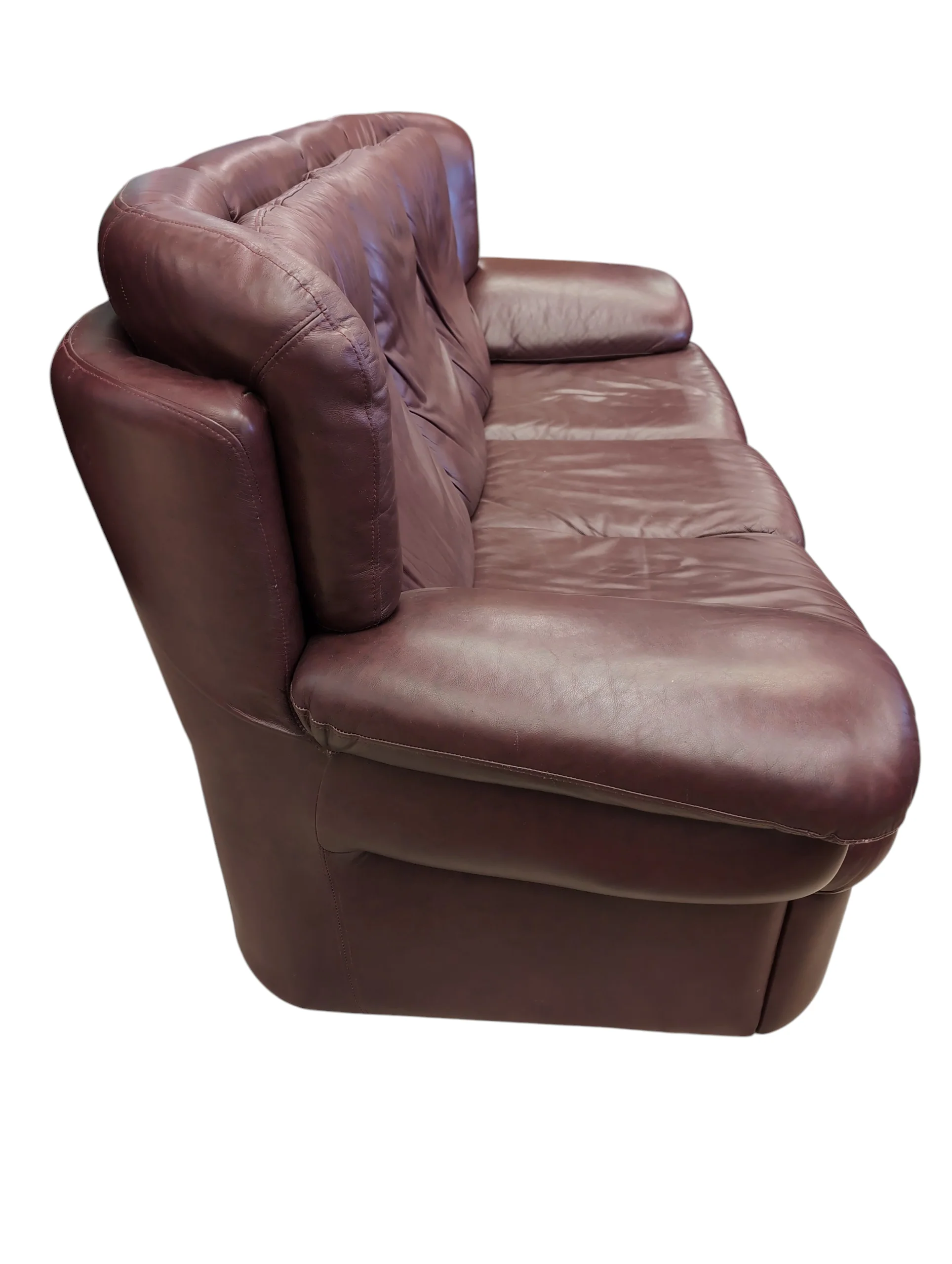 Cabernet Red Genuine Leather Sofa - Image 2