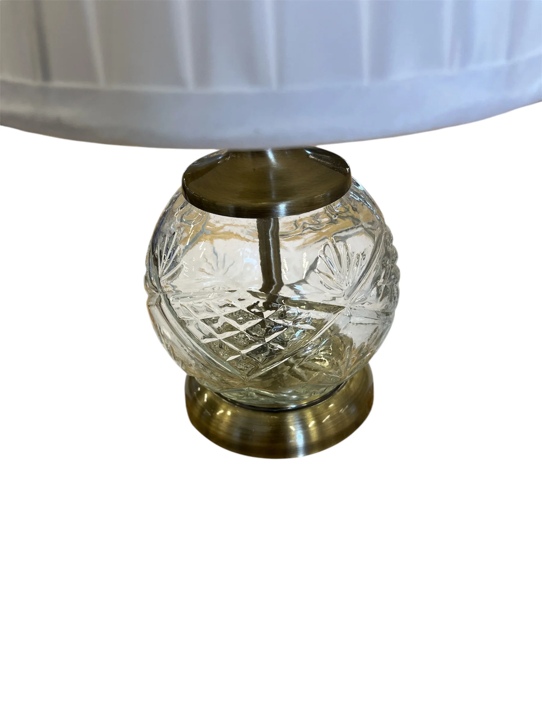 Glass Table Lamp with Pleated Shade - Image 2