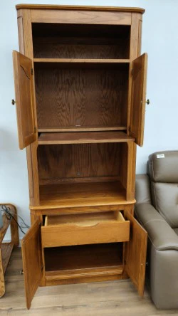 Golden Oak Tone Entertainment Media Cabinet - Image 2