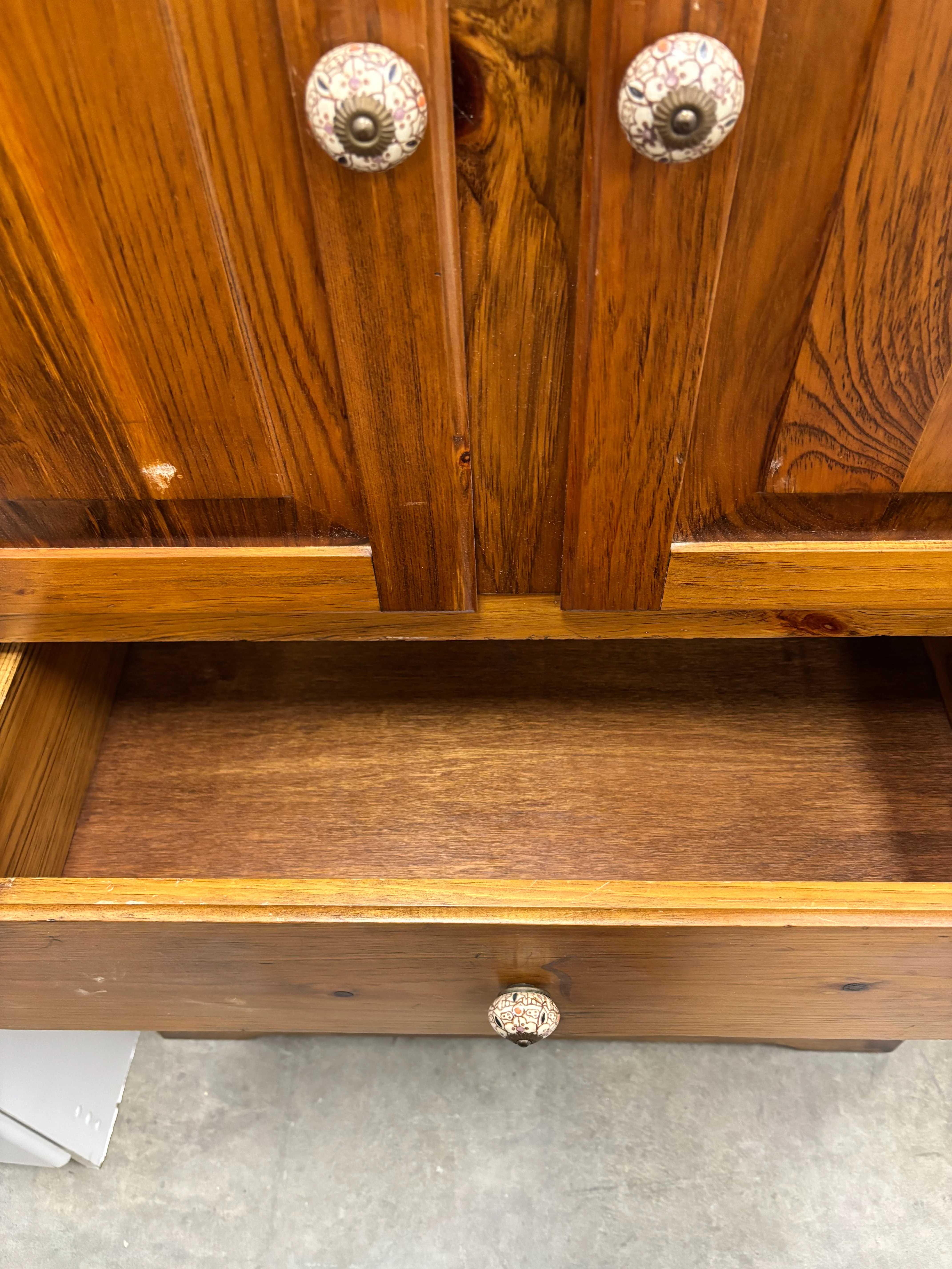 Golden Oak Tone Wooden Armoire - Image 4