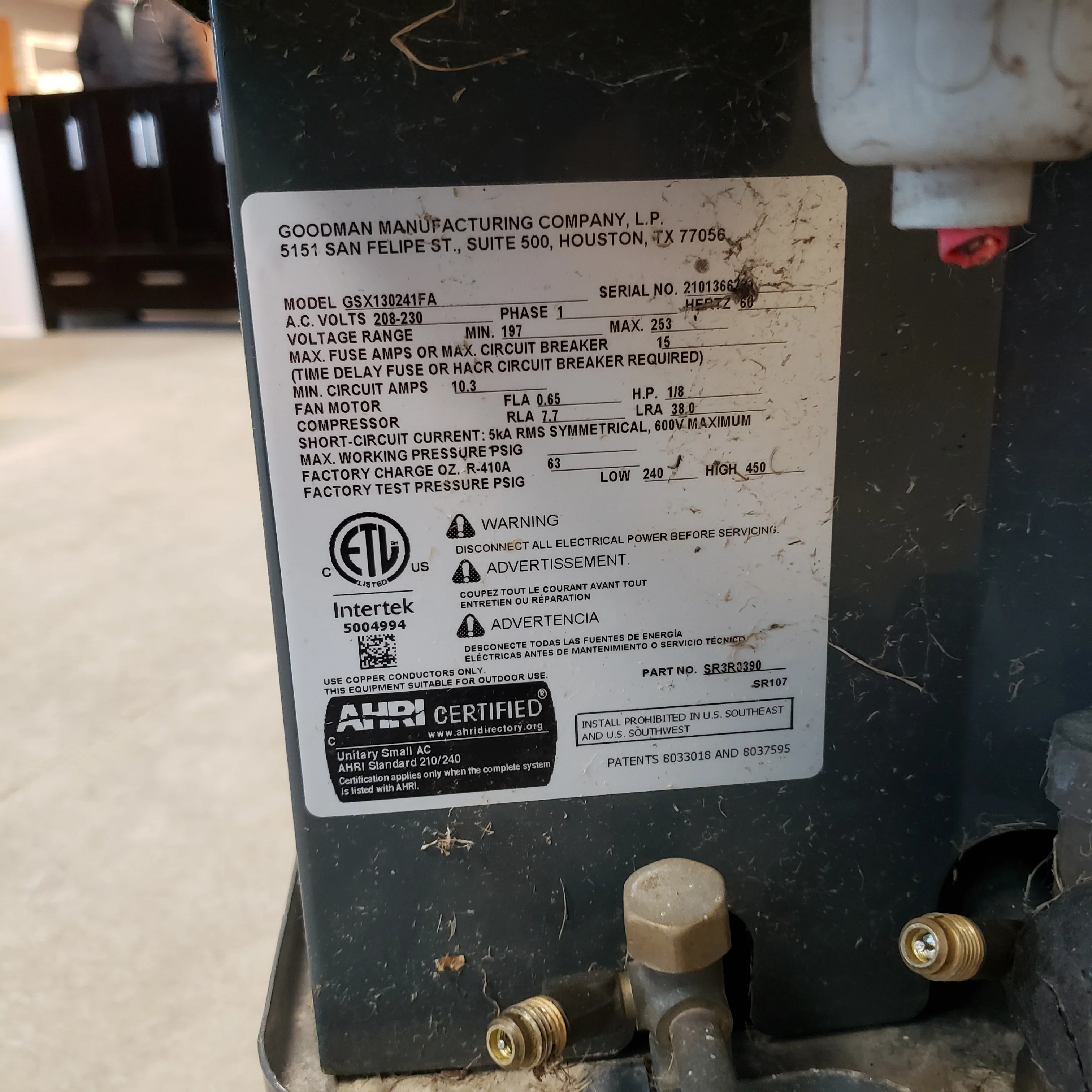 Goodman 2 Ton 13 Seer Air Conditioner - Used - Un-Tested - Image 2