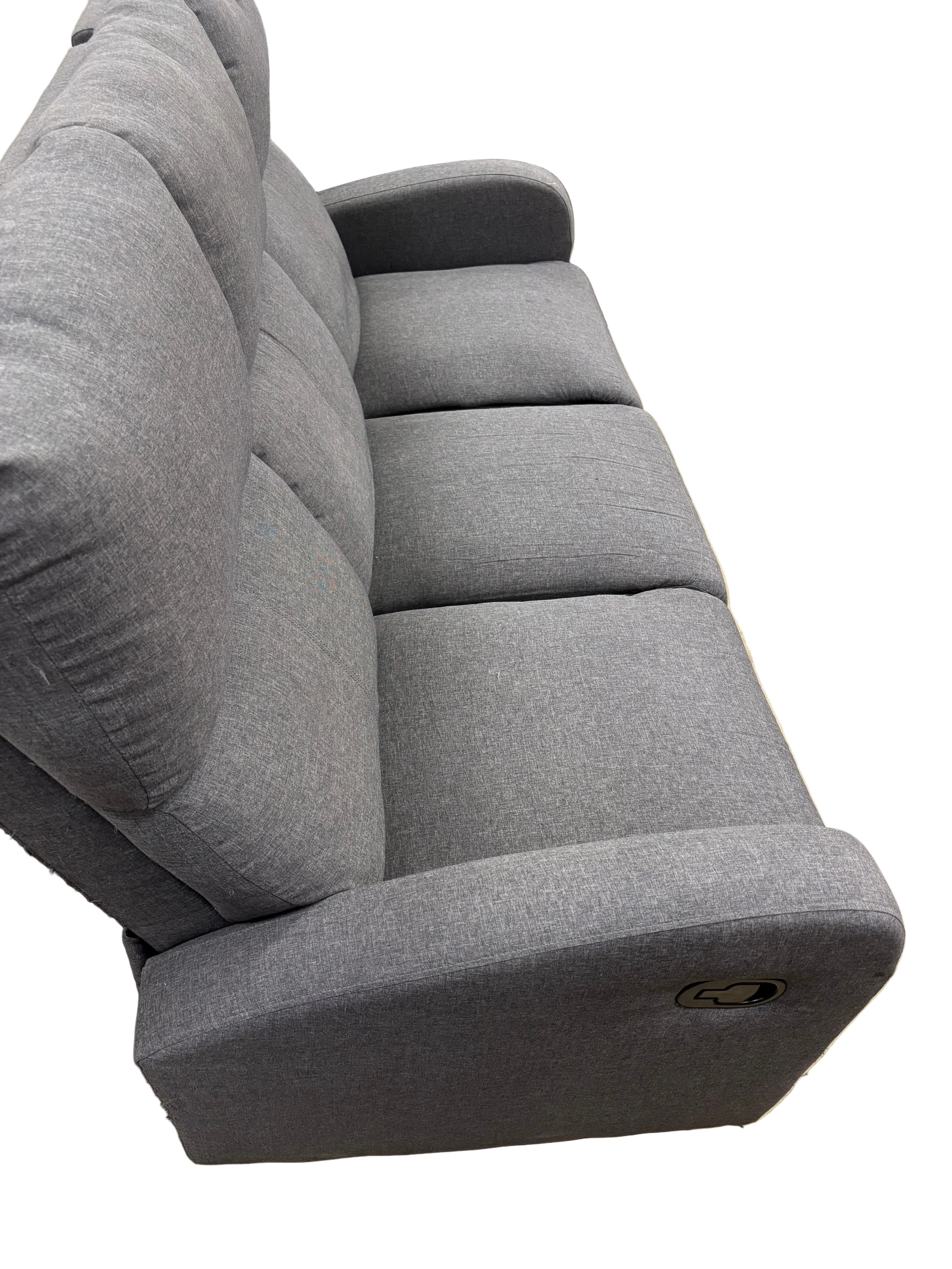 Grey 3-Seater Reclining Sofa - Image 2