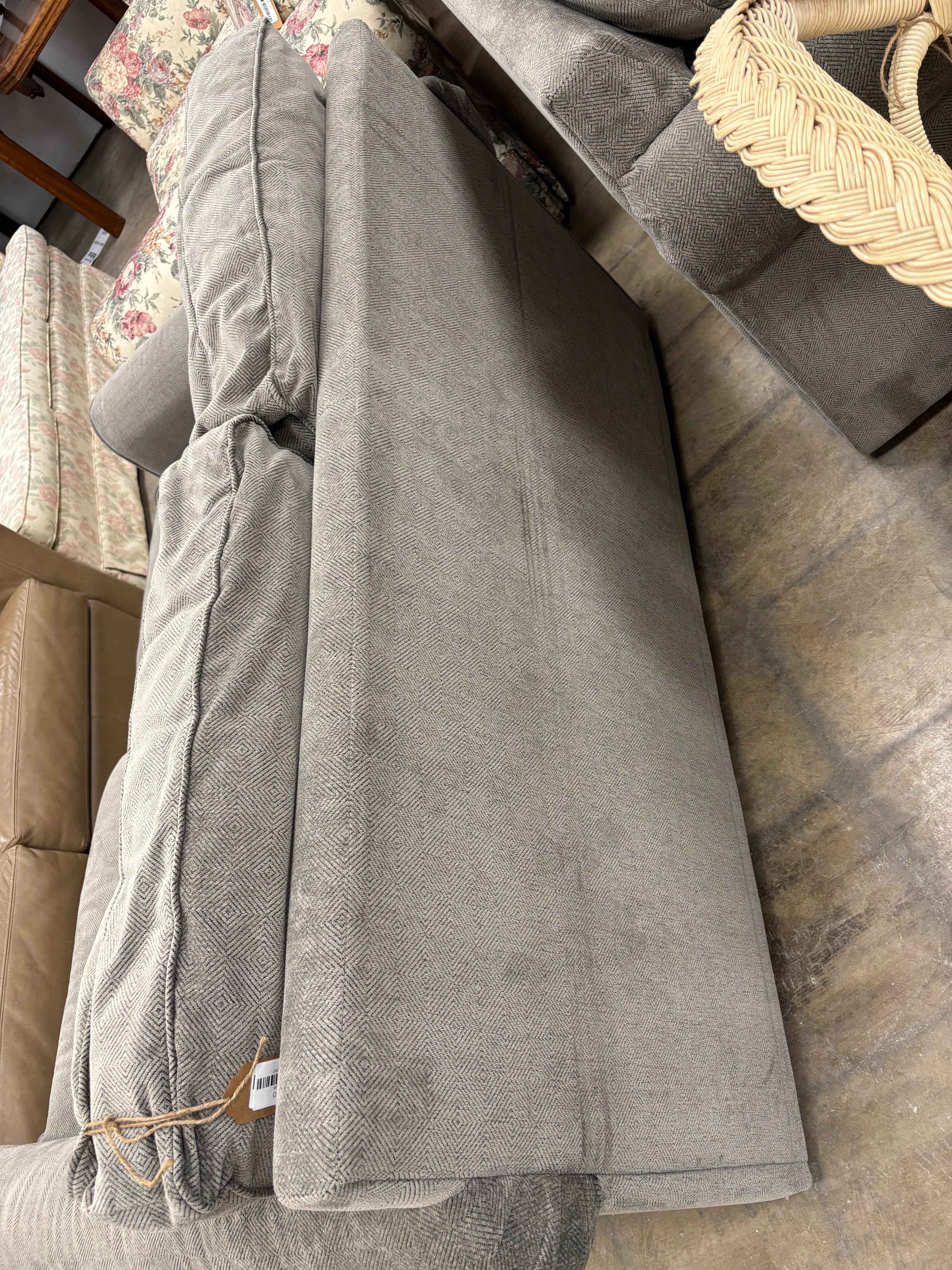 Grey Plush Loveseat Sofa - Image 3