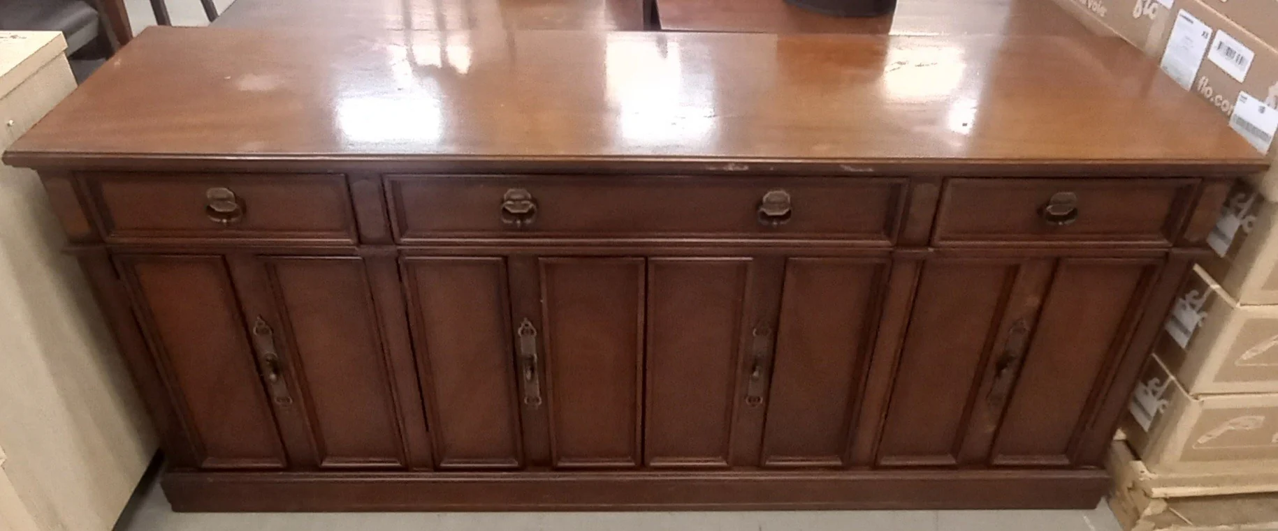 Henredon Dark Brown Wood Sideboard - Image 2