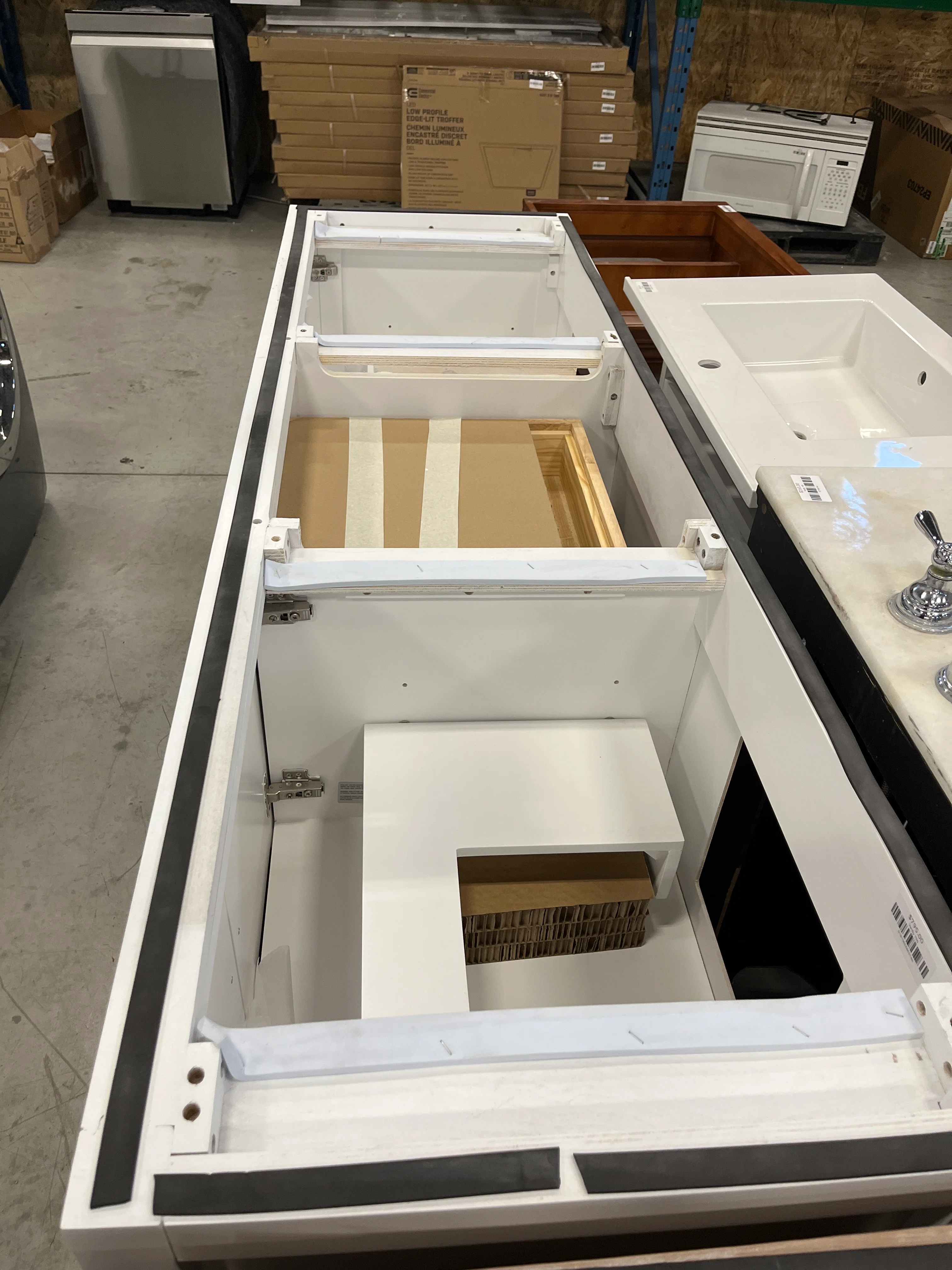 72"W White Ikou Bathroom Vanity Cabinet - Image 4