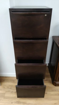 Java 4-Drawer Vertical Wood-Style File Cabinet - Image 2