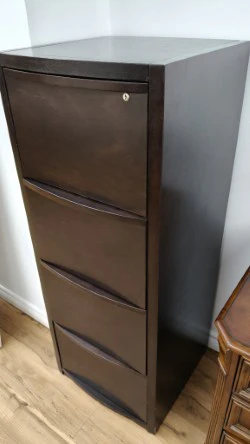 Java 4-Drawer Vertical Wood-Style File Cabinet - Image 3