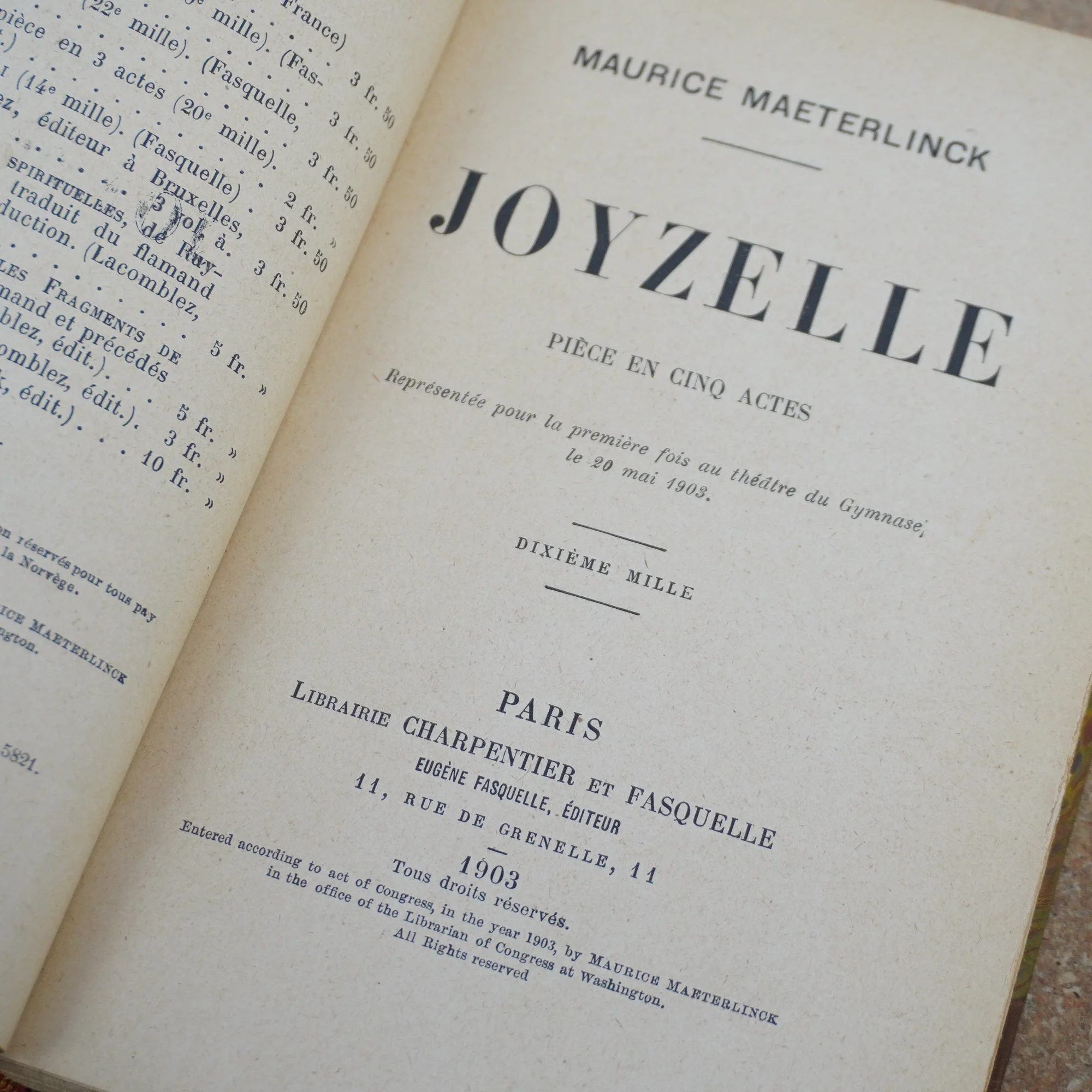 Joyzelle by Maurice Maeterlinck 1903 - Image 2