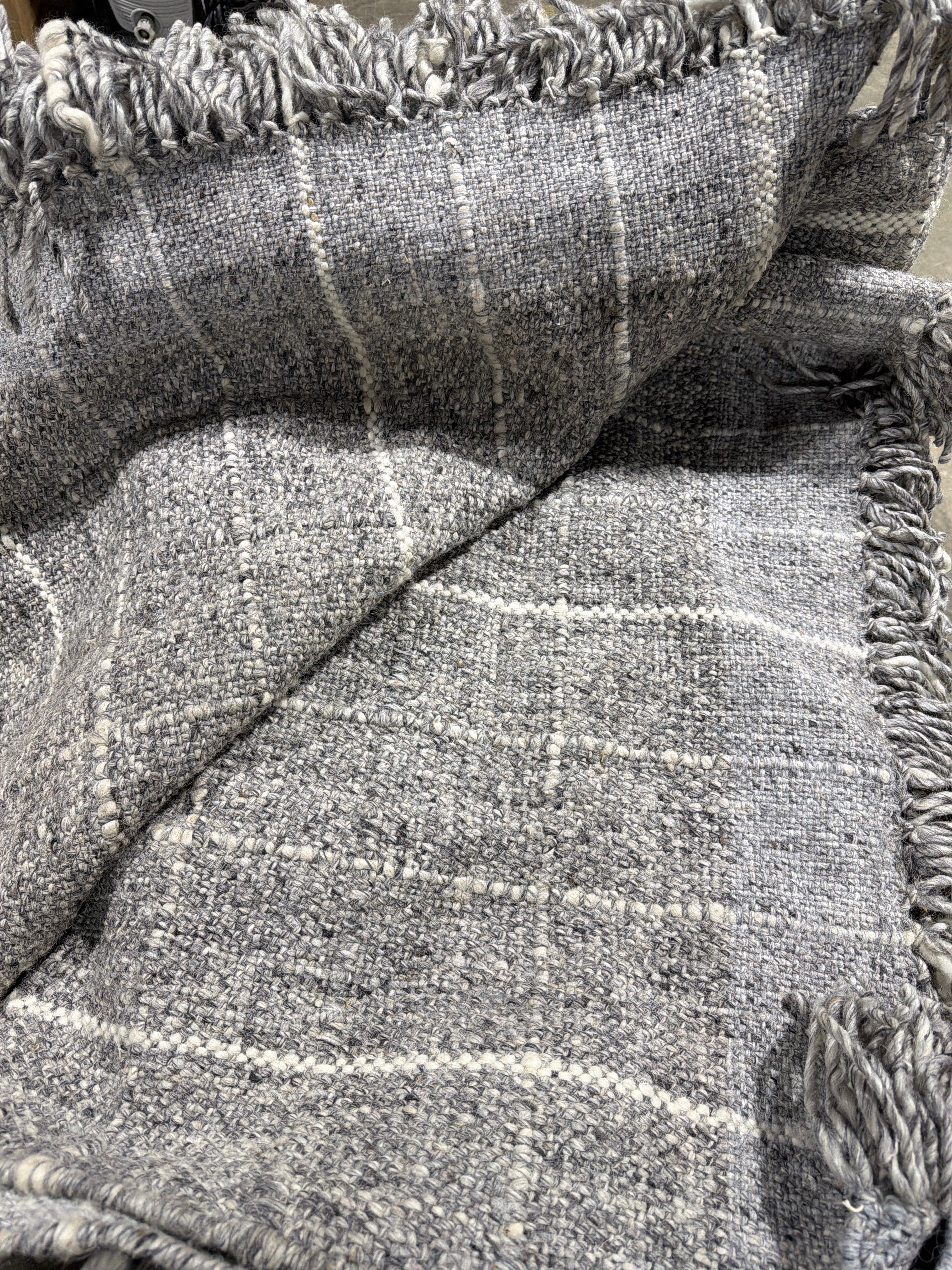 Shetland Shades of Grey Woven 9 x 6 Ft. Area Rug with Fringe - Image 3