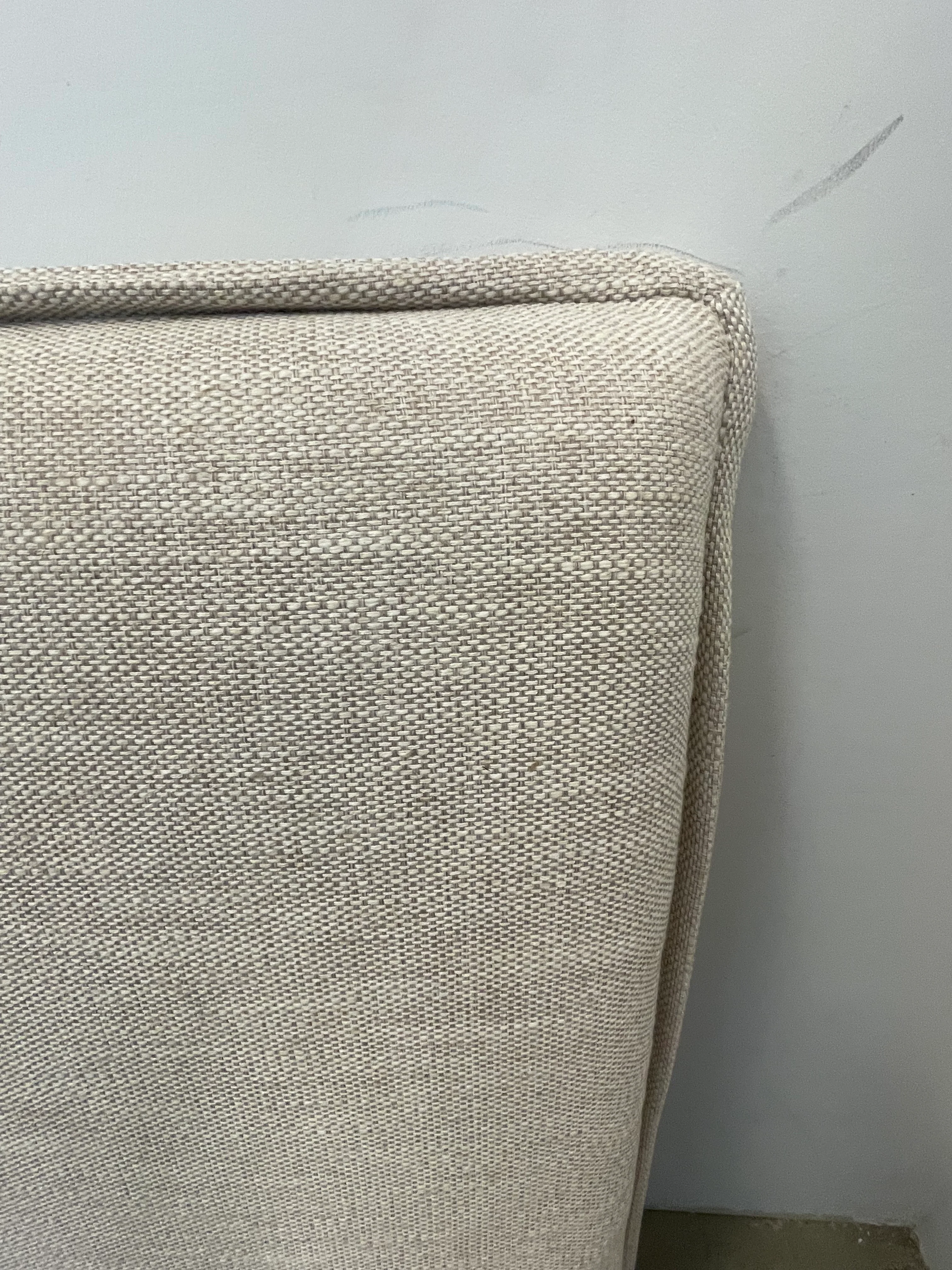 King Headboard in Beige Woven Fabric - Image 3