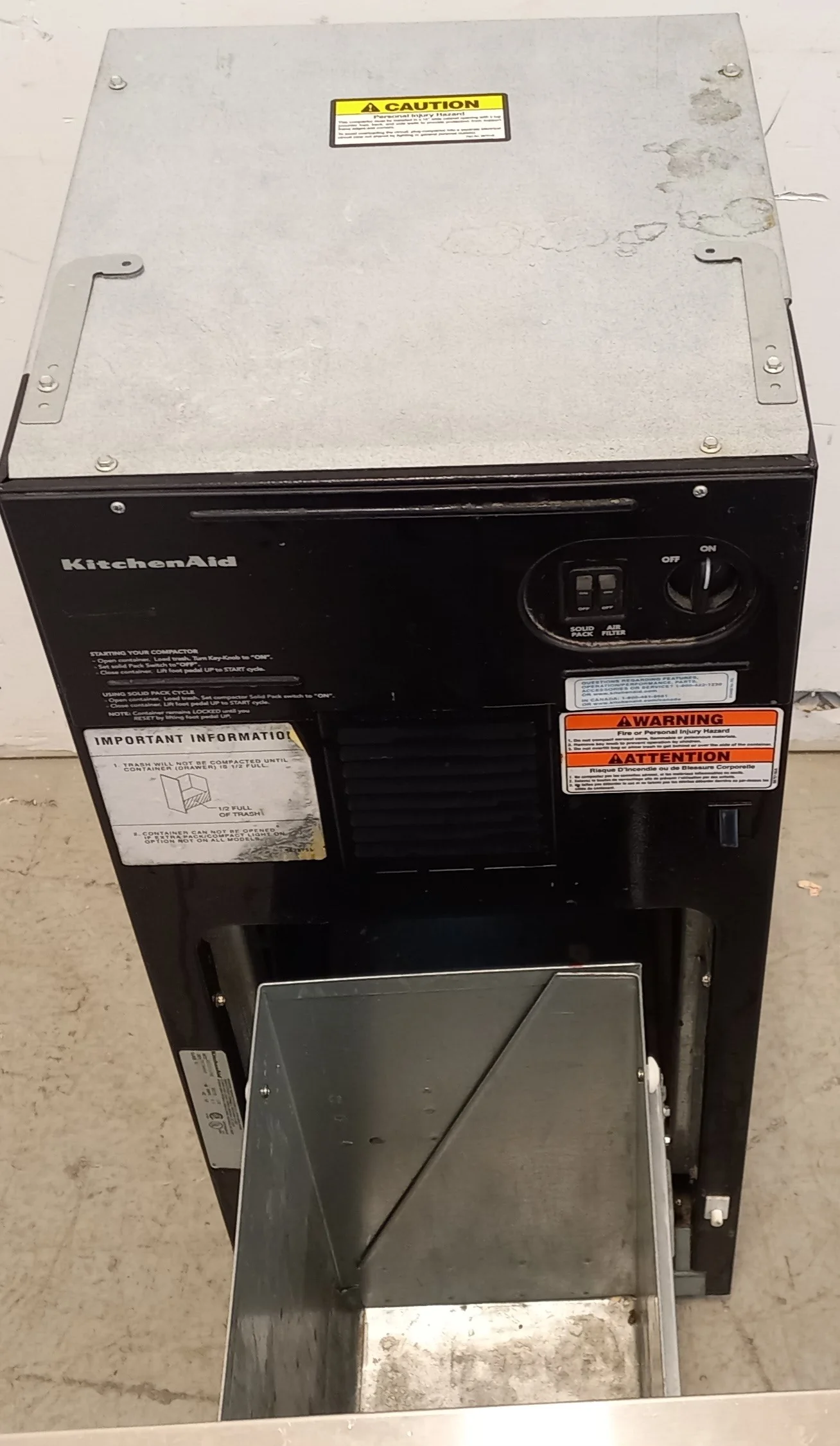 KitchenAid Stainless Steel Undercounter Trash Compactor - Image 2