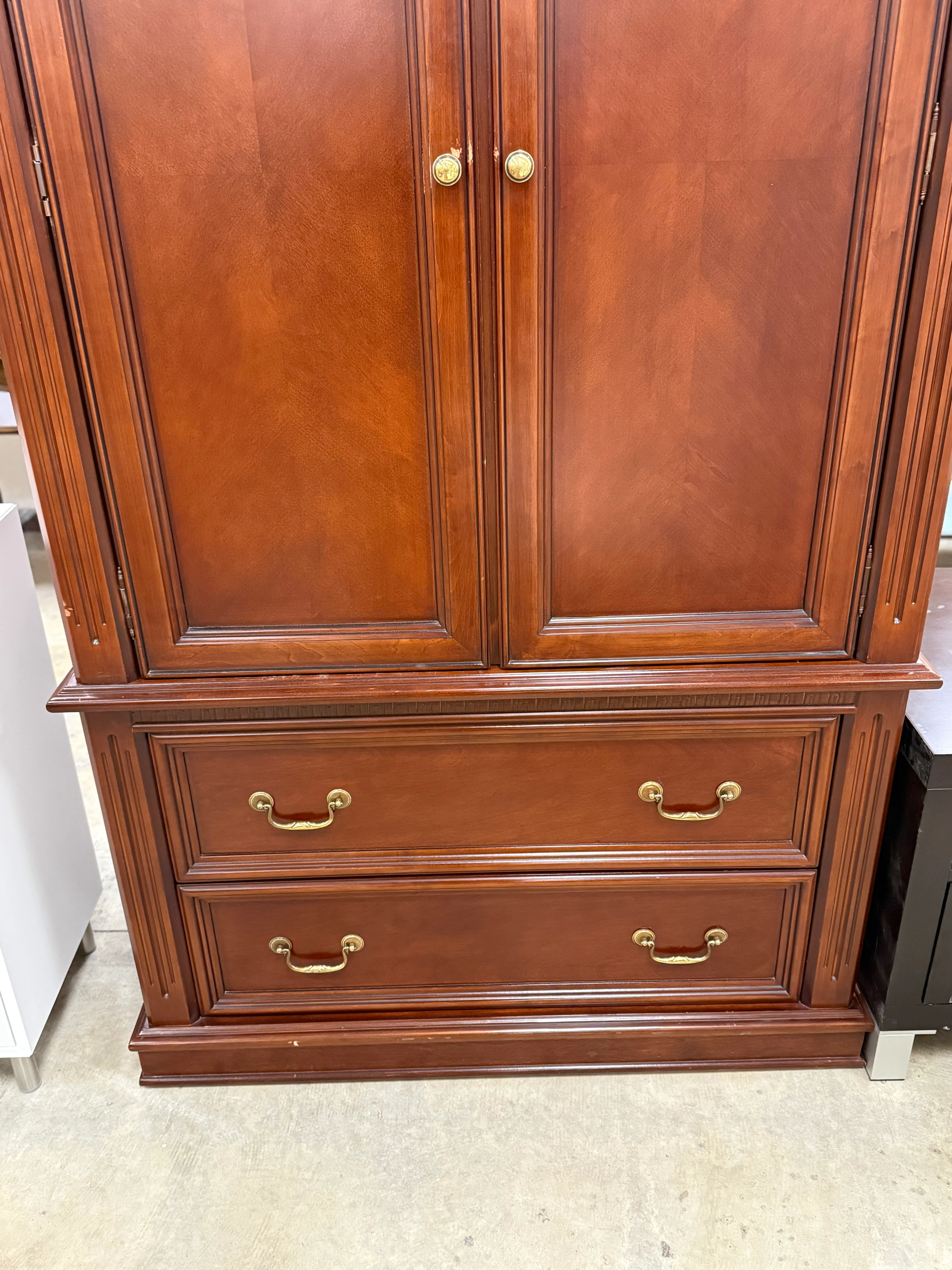 Large Mahogany Armoire Chest - Image 3