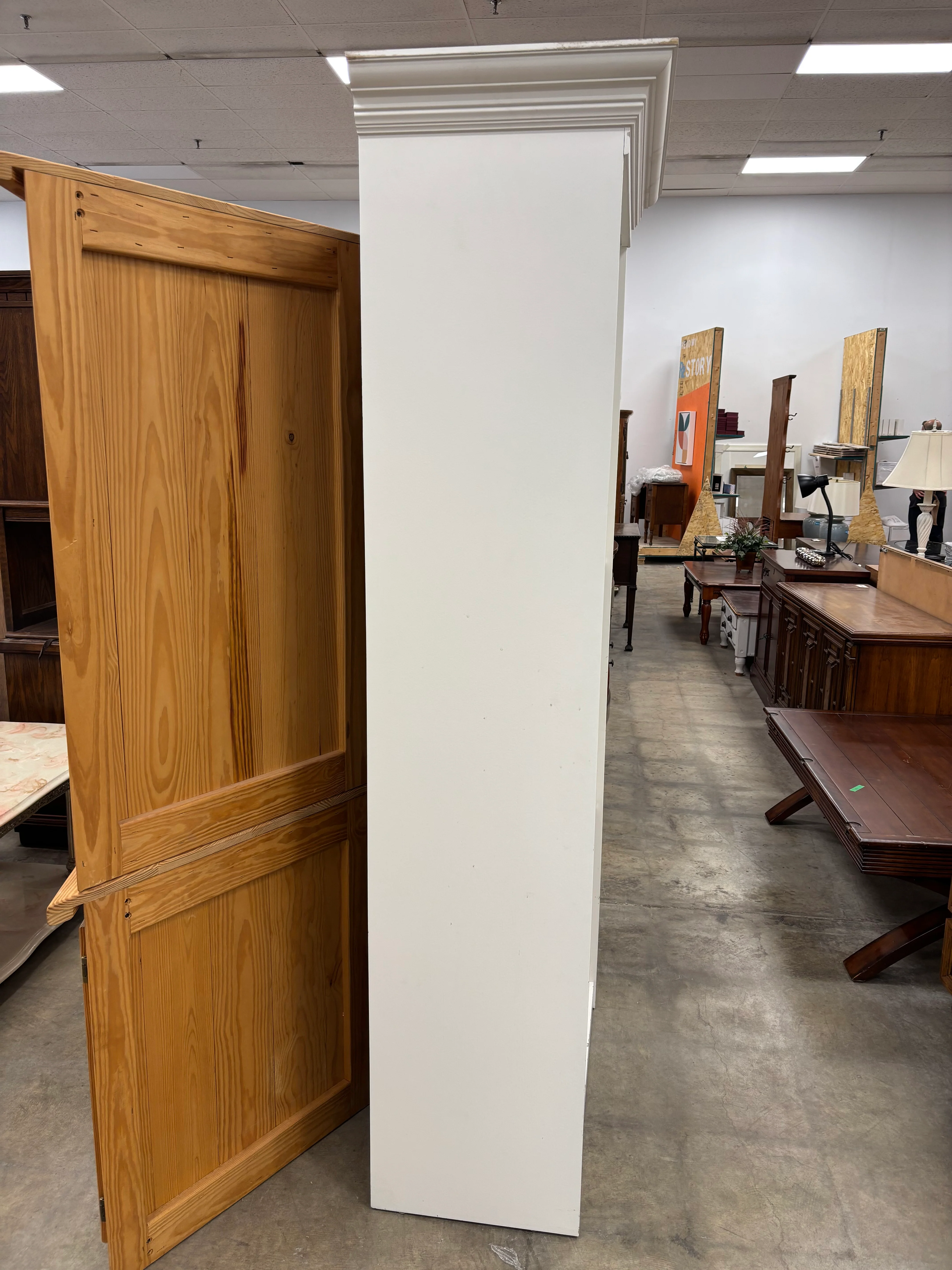 Large White Wooden Bookshelf - Image 4