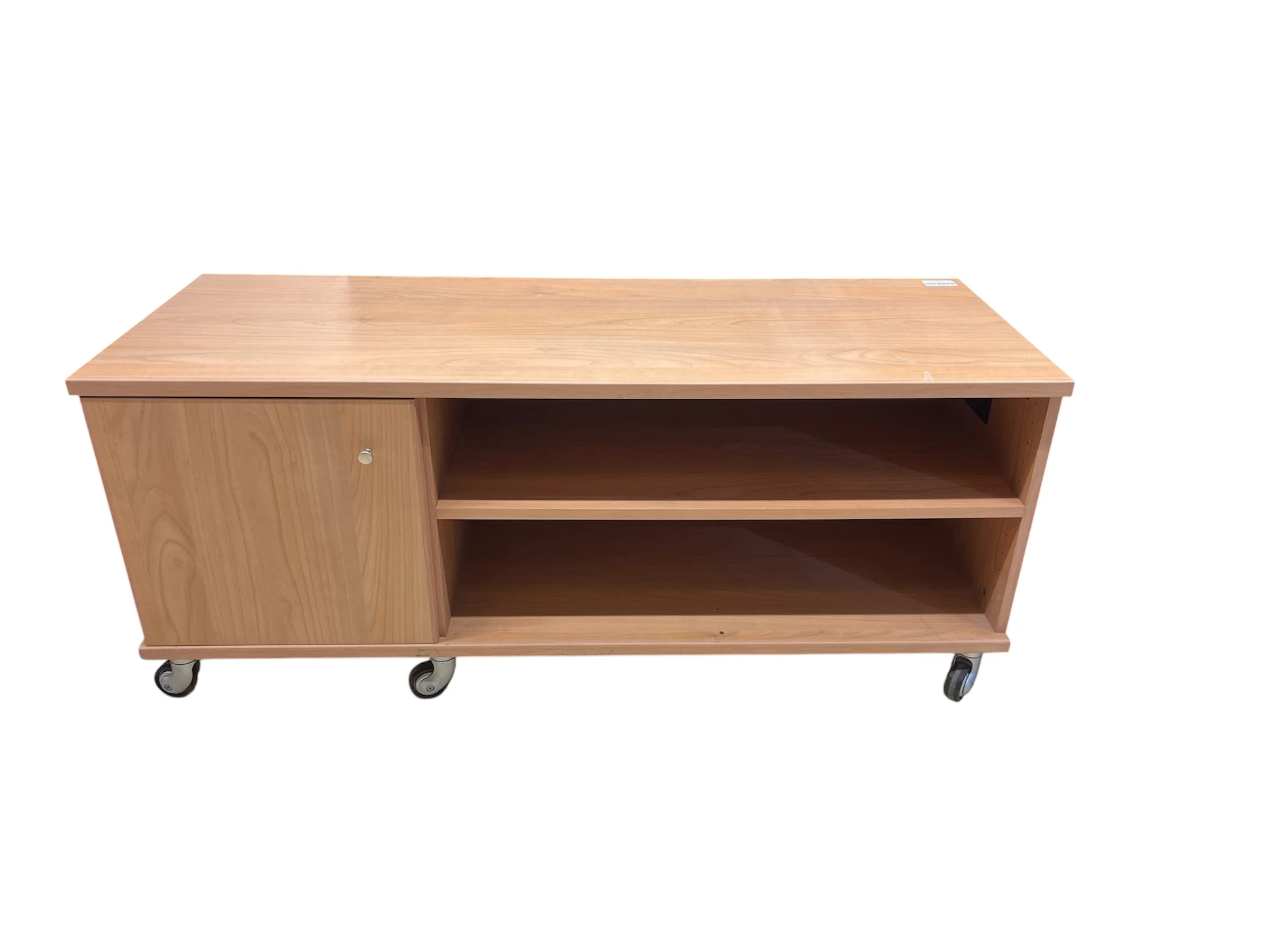 Light Natural Wood Finish Media Cabinet