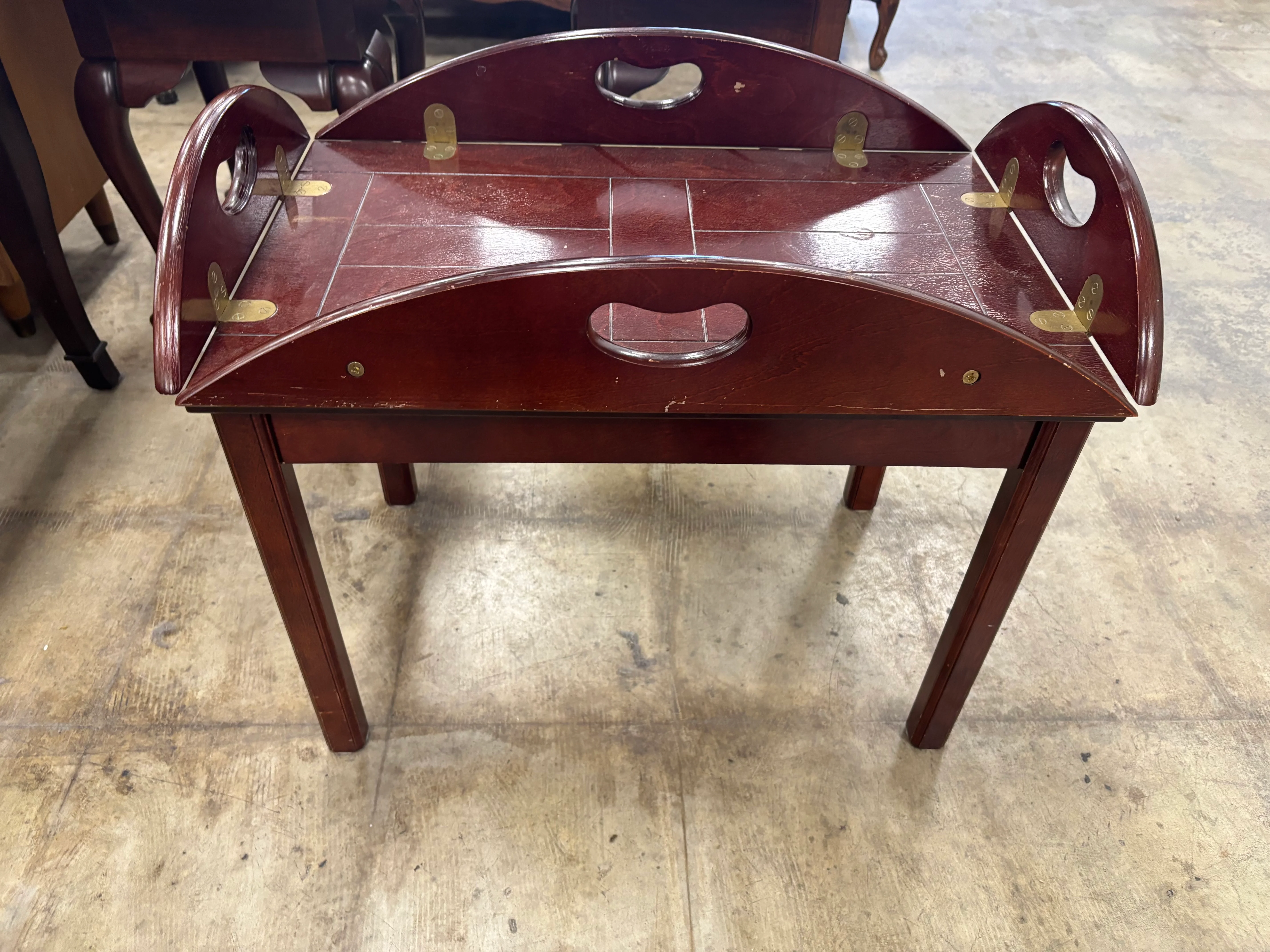 Mahogany Wood Butler Tray Table - Image 3