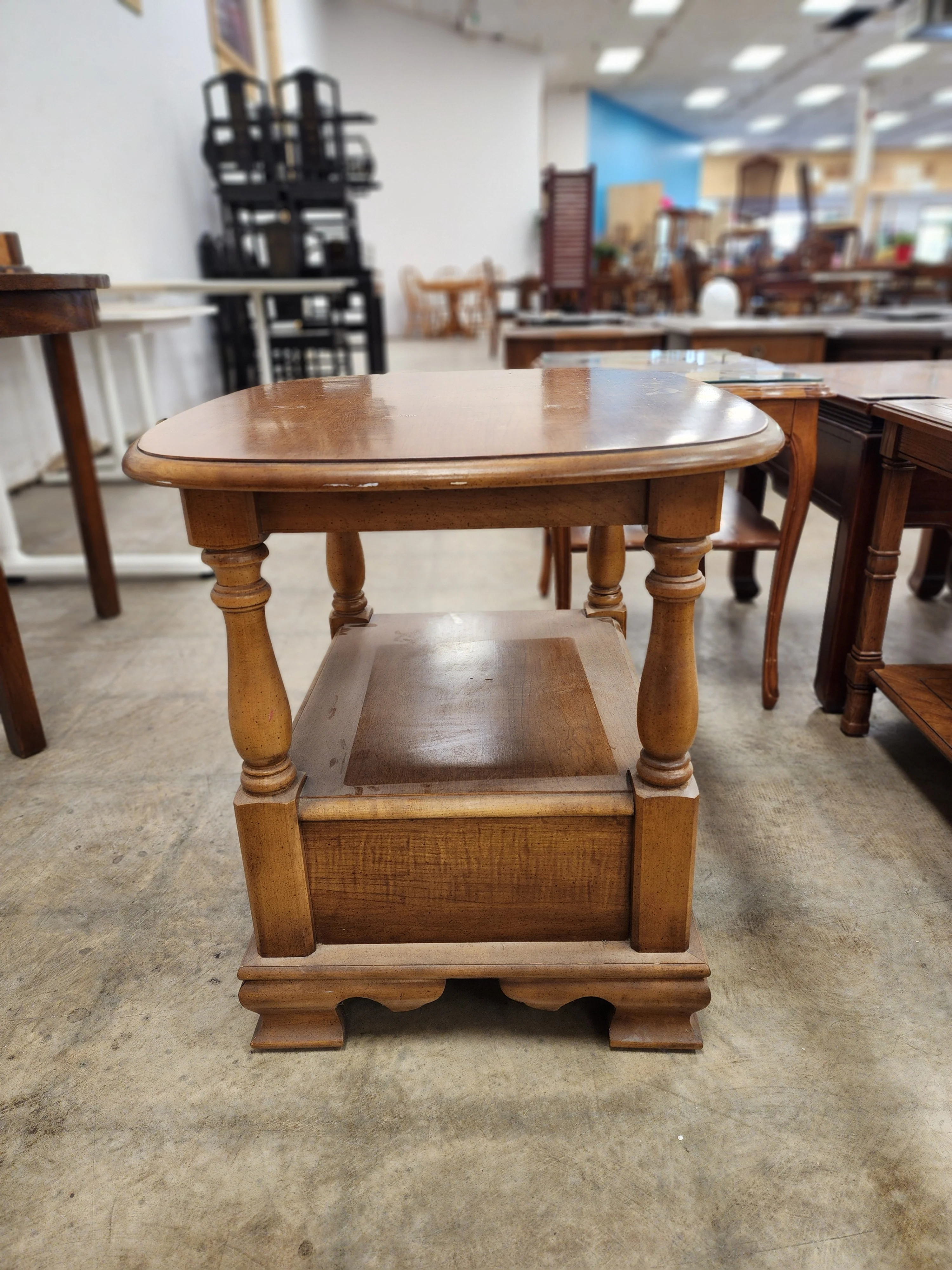 Maple Wooden Side Table with 1 Drawer
