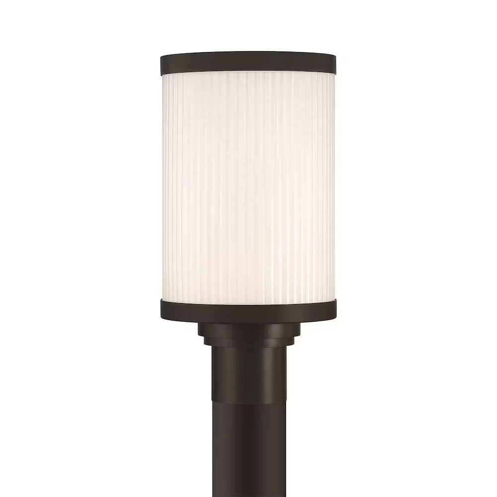 Massey 1-Light 15"H Integrated LED, Black Metal, Outdoor Post Lantern Light