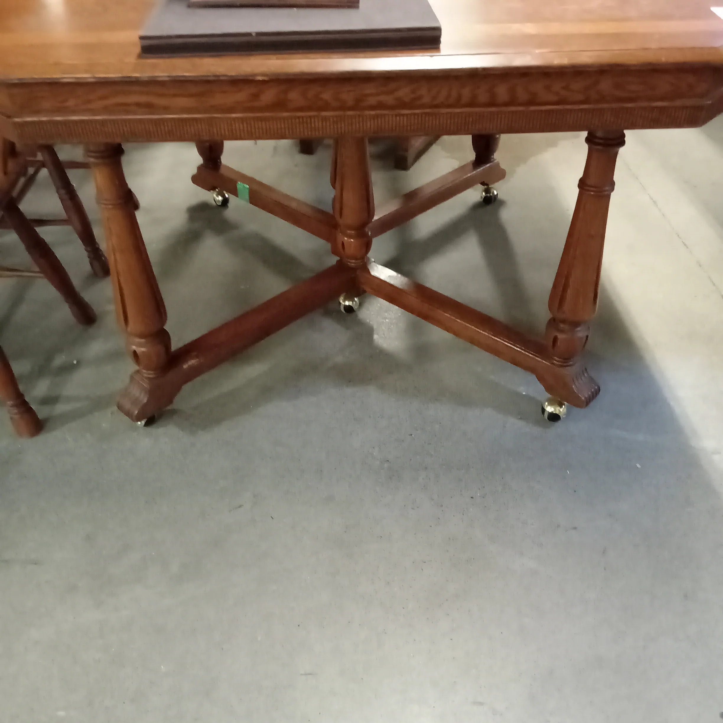 Medium warm Brown vintage wooden Dining Table W/ #MG2 - Image 2