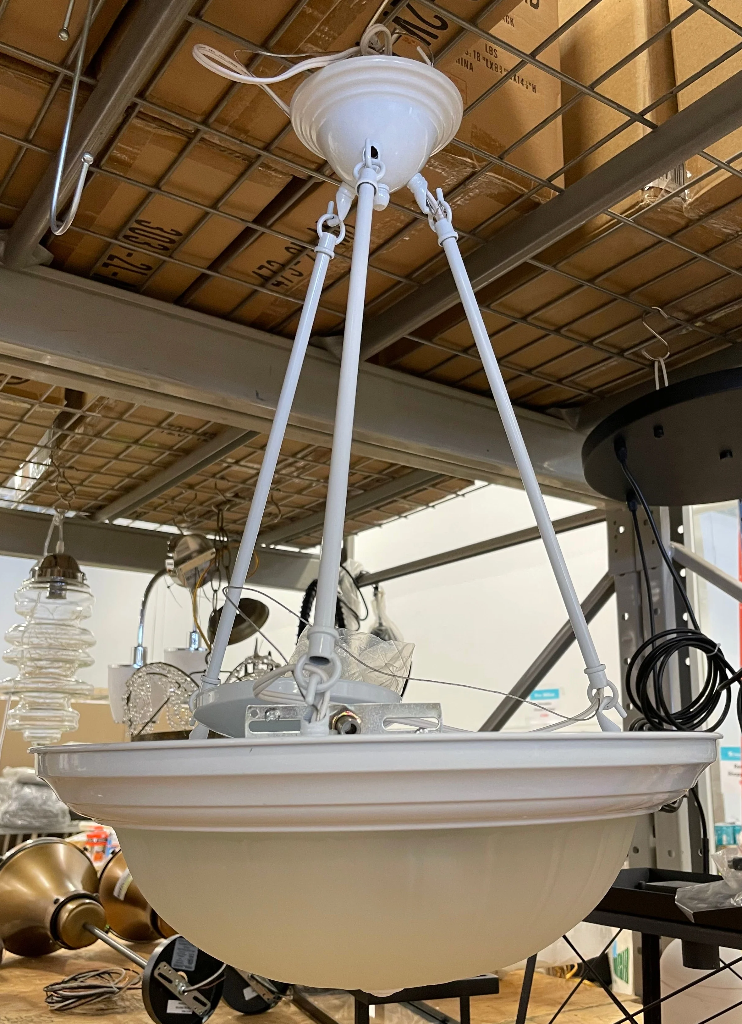 Milano 3-Light Chandelier in White A2015P-1 - Image 2