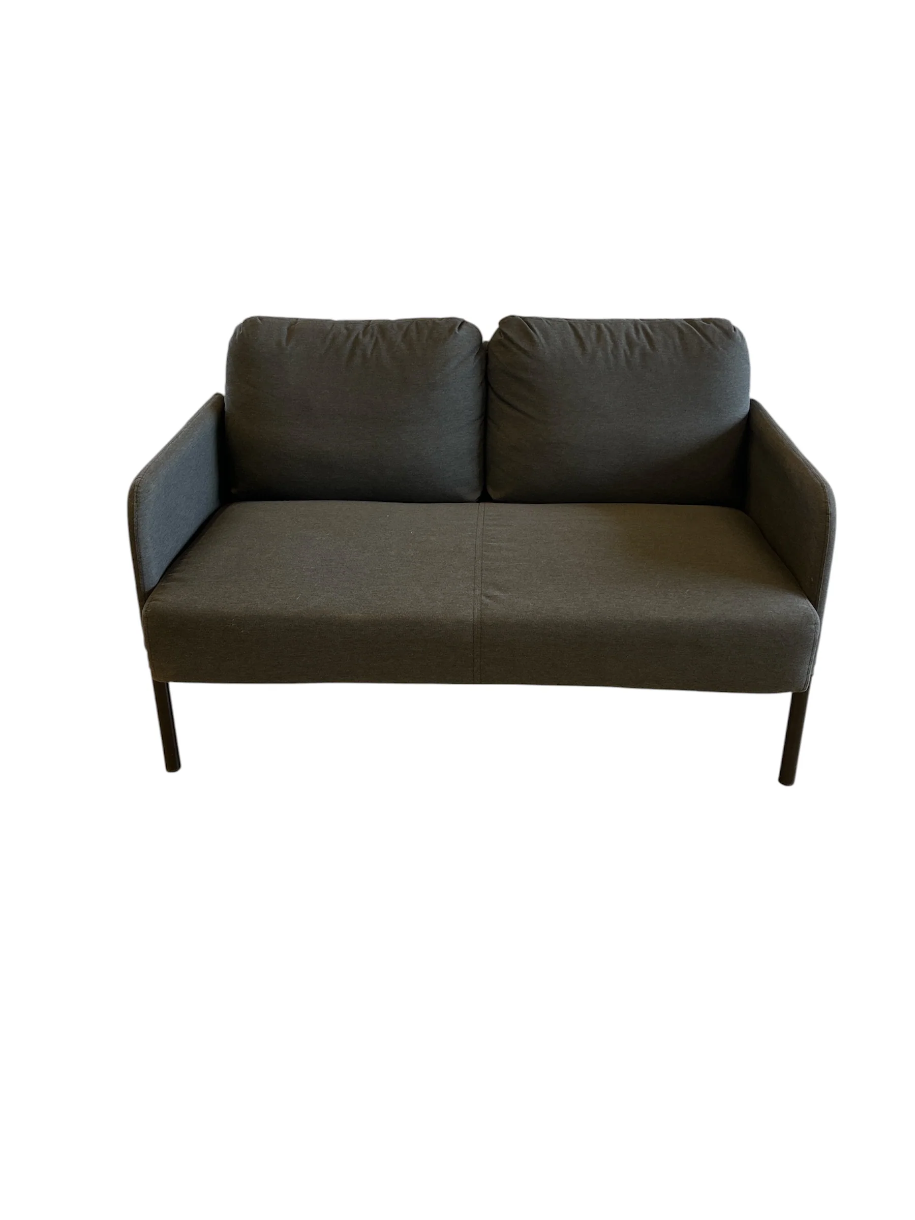 Modern Compact Dark Grey Loveseat - Image 2