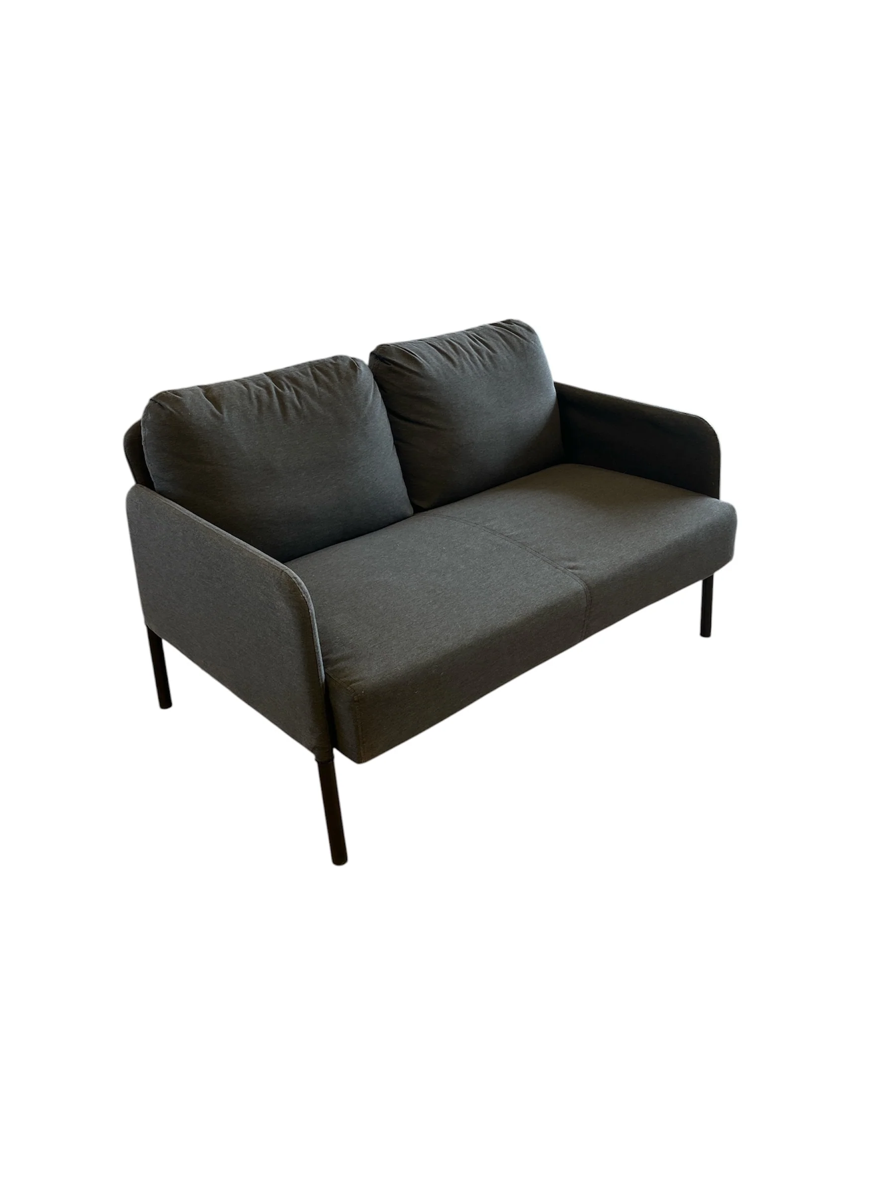 Modern Compact Dark Grey Loveseat - Image 3