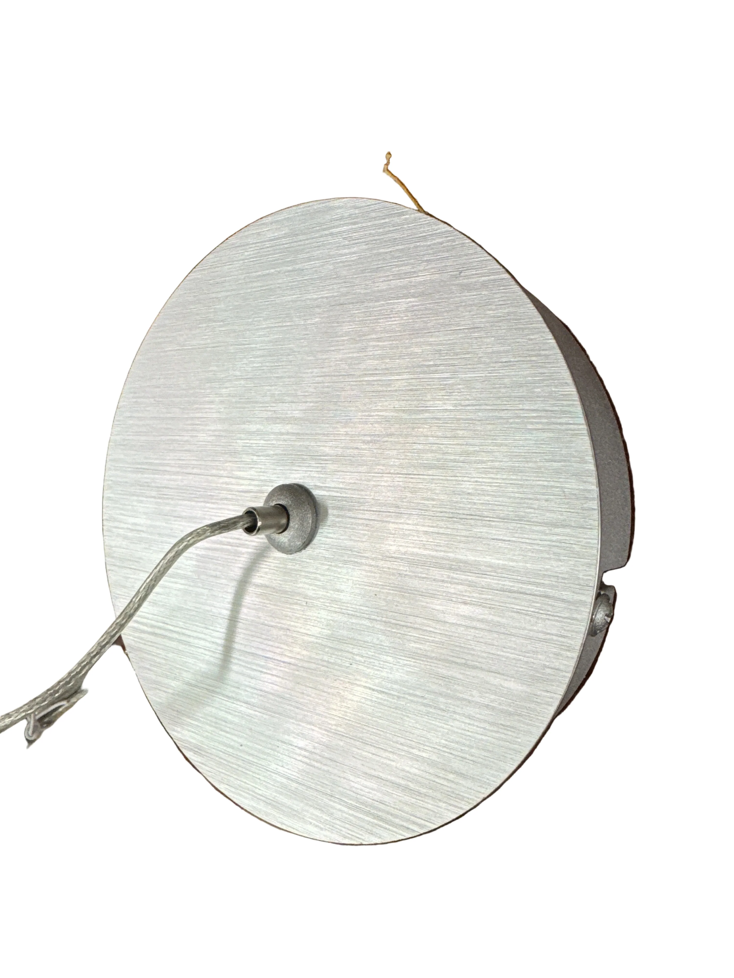 Modern Silver Pendant Light Fixture With A Textured Cylindrical Base. - Image 2