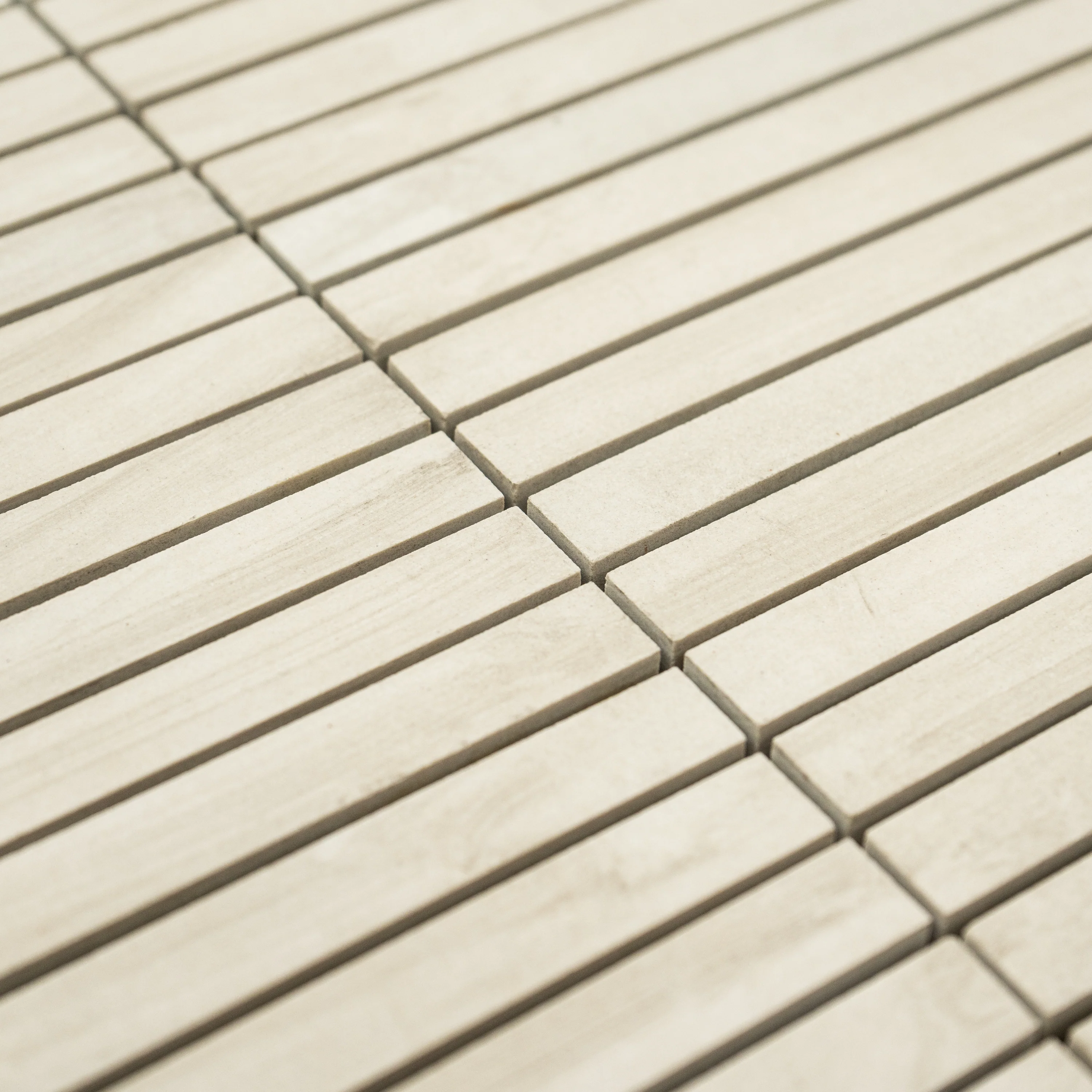 Matt Cream Mosaic Tiles - 11.9" x 11.9" - Image 2