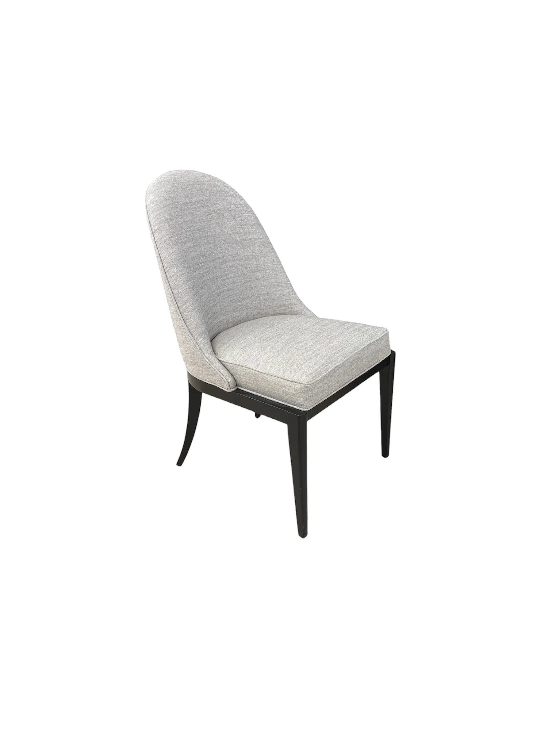 Natural Choice Side Chair w/ Grey Fabric Upholstery & Chocolate Tone Wood Frame - Image 3