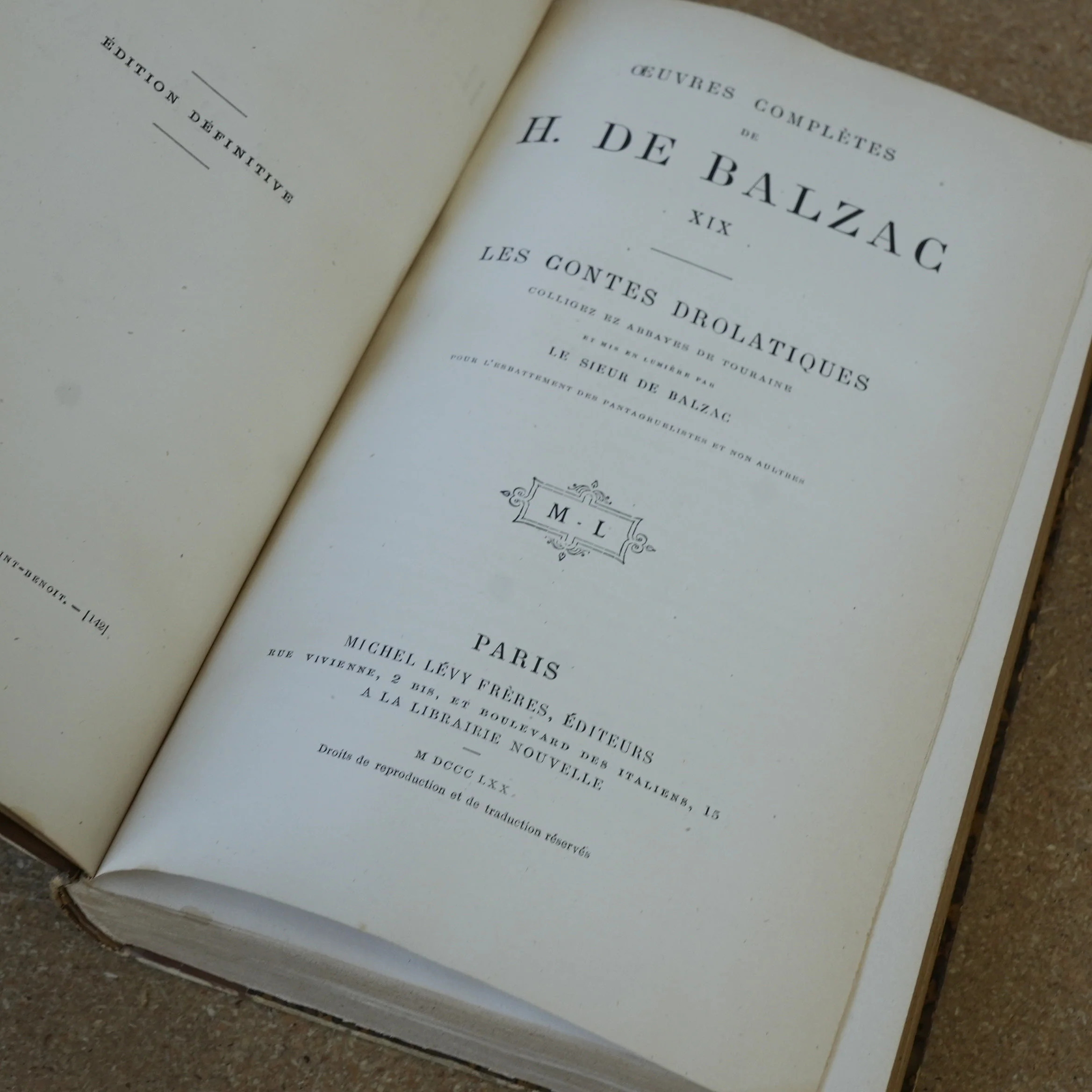 Oeuvres Completes de H. De Balzac (Volume 19) 1870 - Image 4