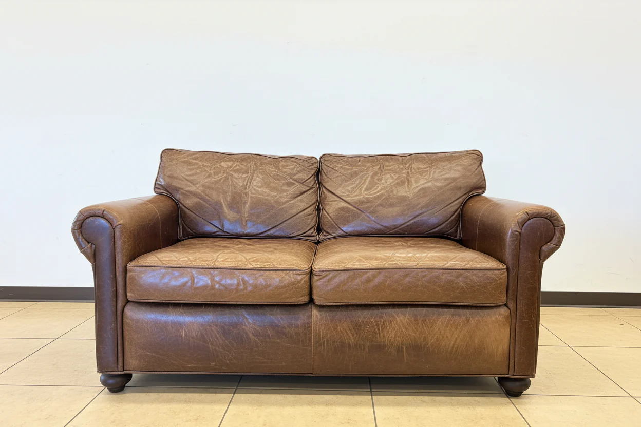 Original Lancaster Leather 2-Cushion Sofa (Small) - Image 2