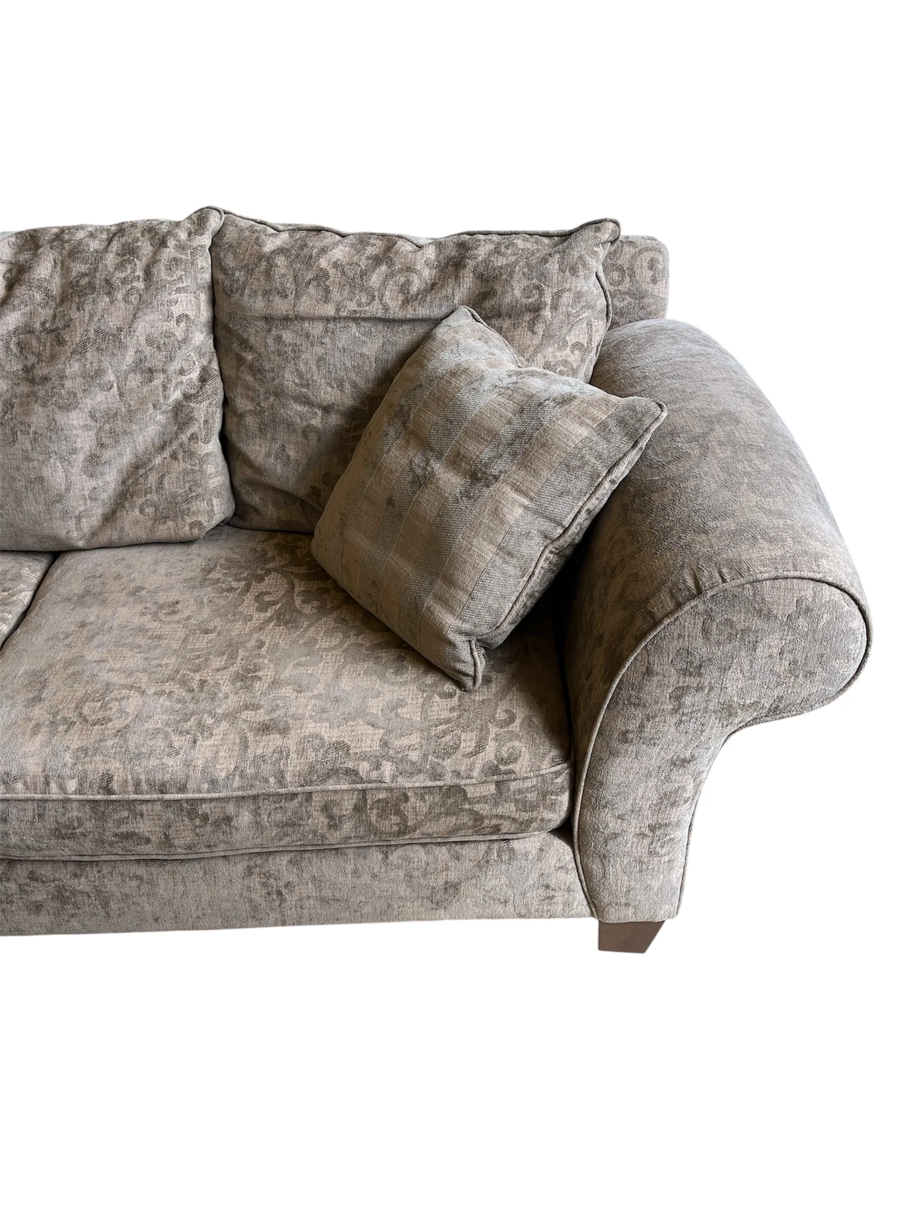 Patterned Upholstered Sofa With Rolled Arms - Image 3