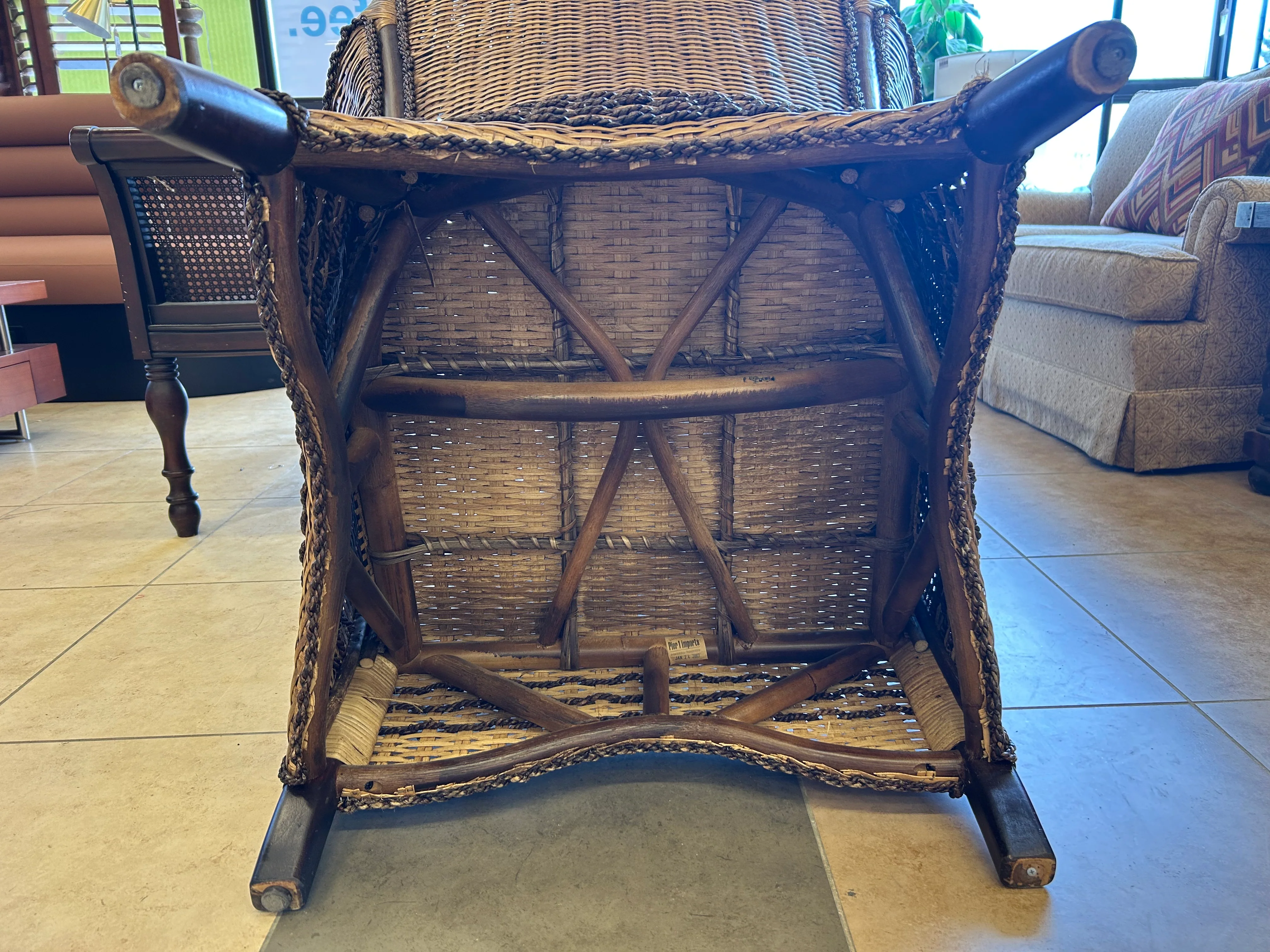 Pier 1 Bohemian Wicker Armchair - Image 6