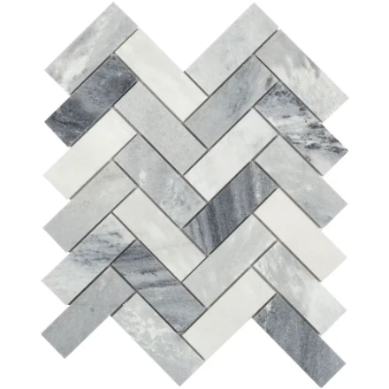 Polished Marble Herringbone Tile 10/Box - Image 2