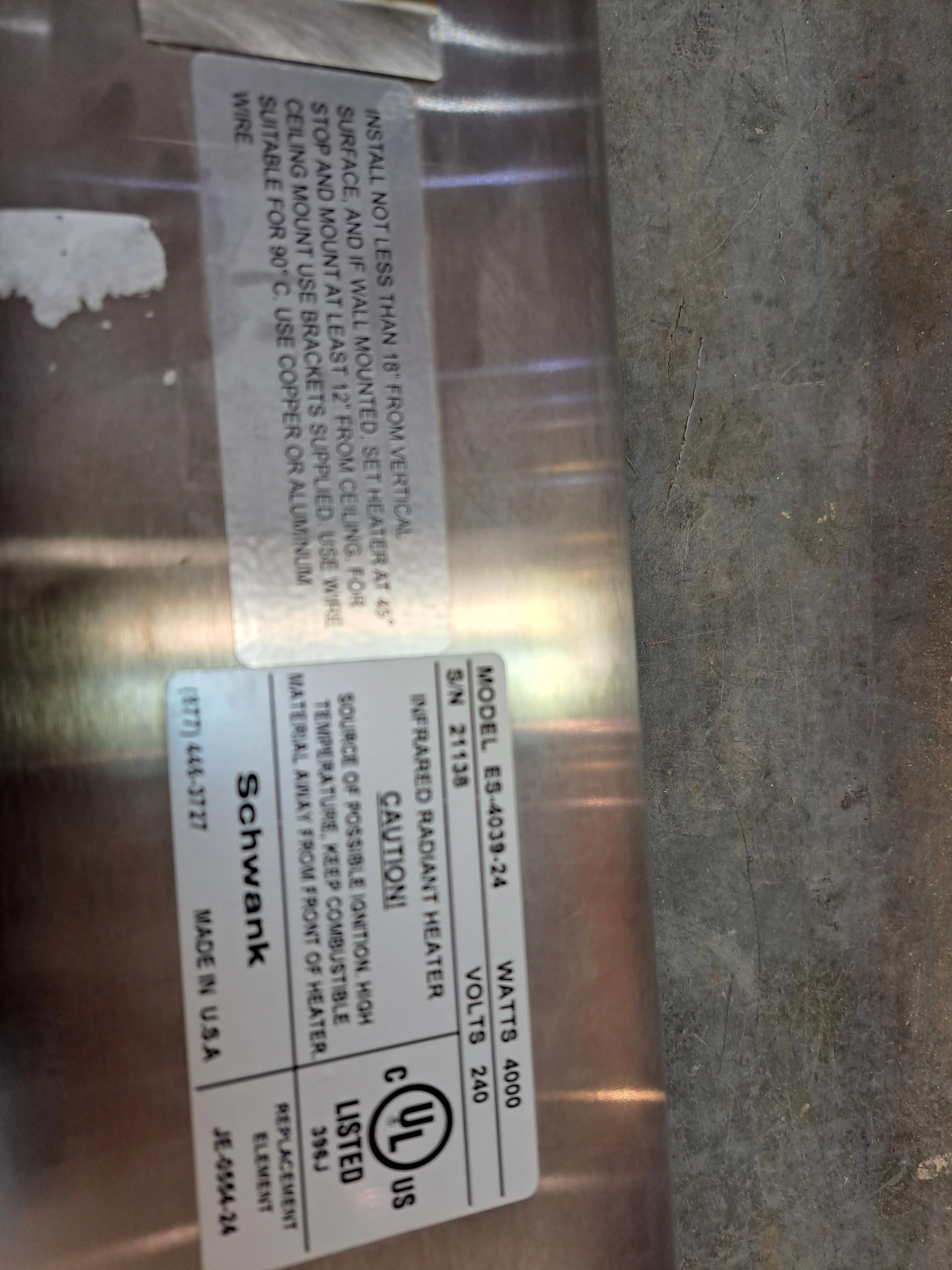 Schwank  4000W Electric IR Indoor/Outdoor Patio Heater-39" Length - Image 3