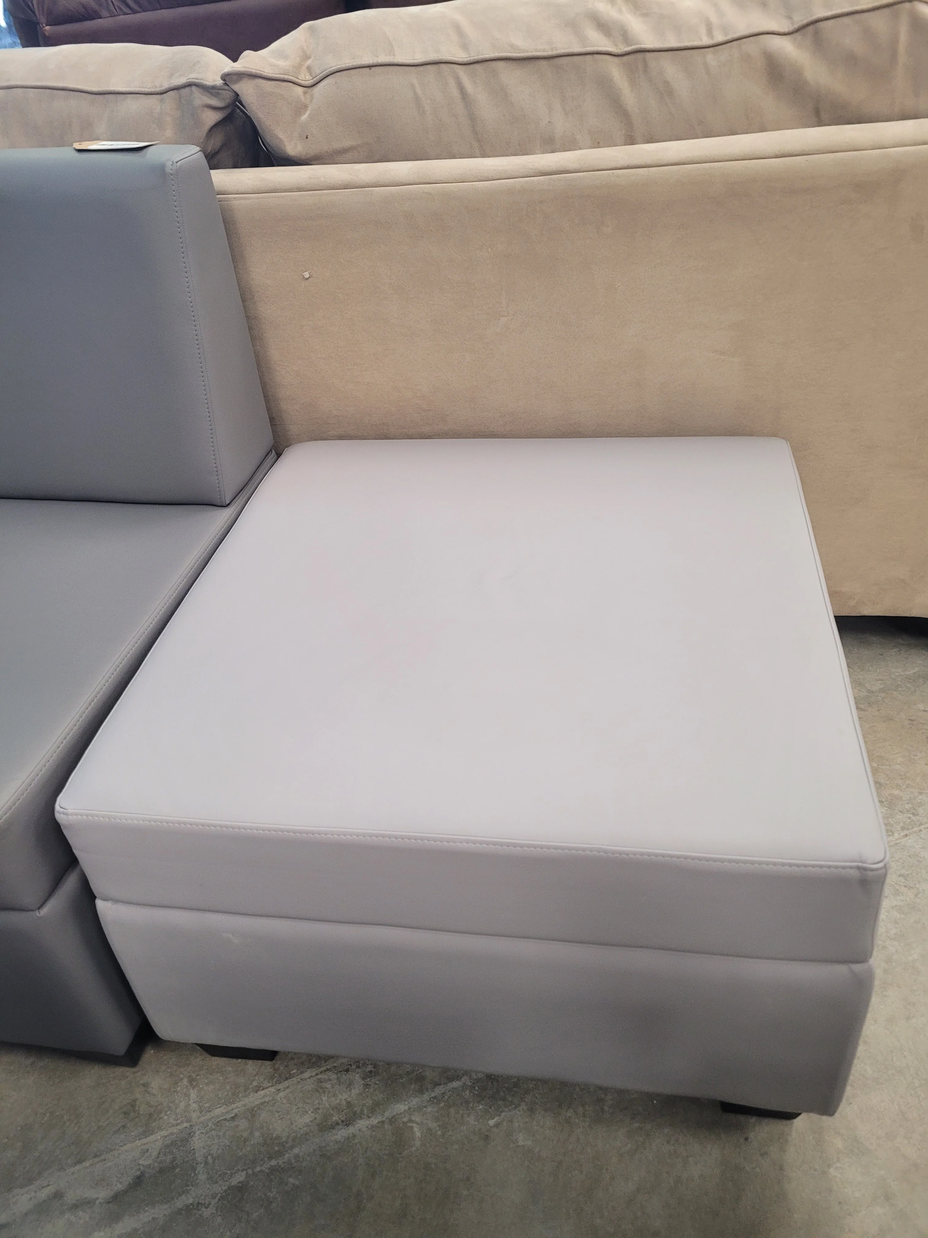Lavender Vinyl Ottoman - Image 3