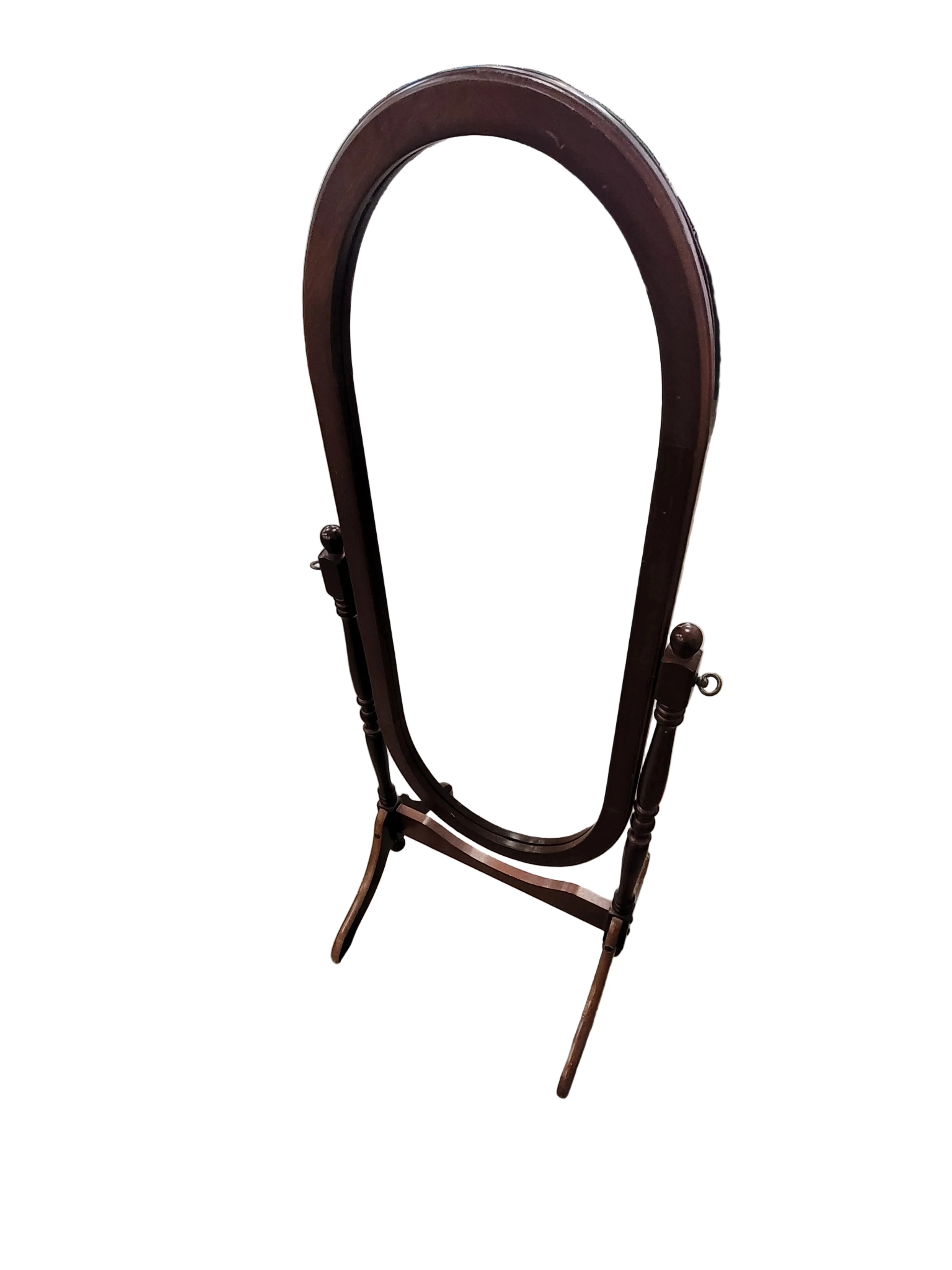 Standing Mirror With Mahogany Wood Frame