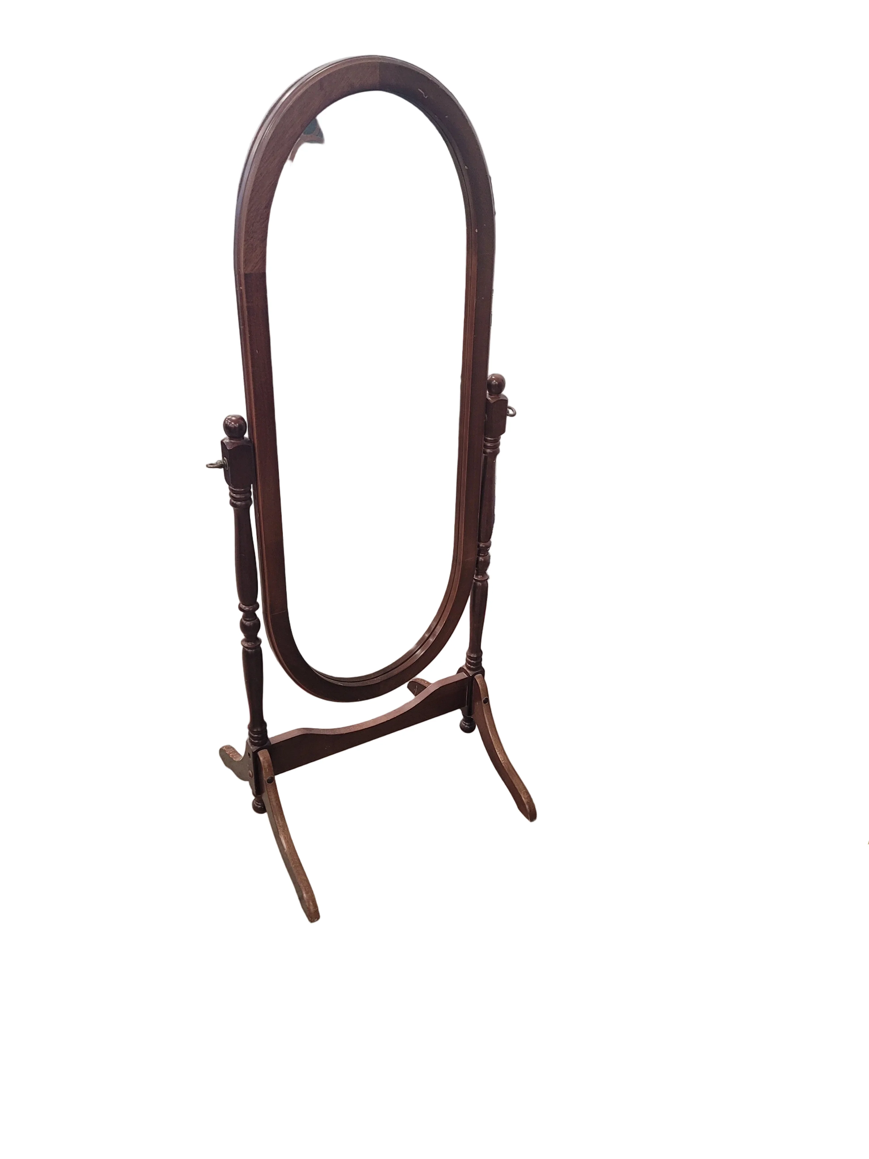 Standing Mirror With Mahogany Wood Frame - Image 3
