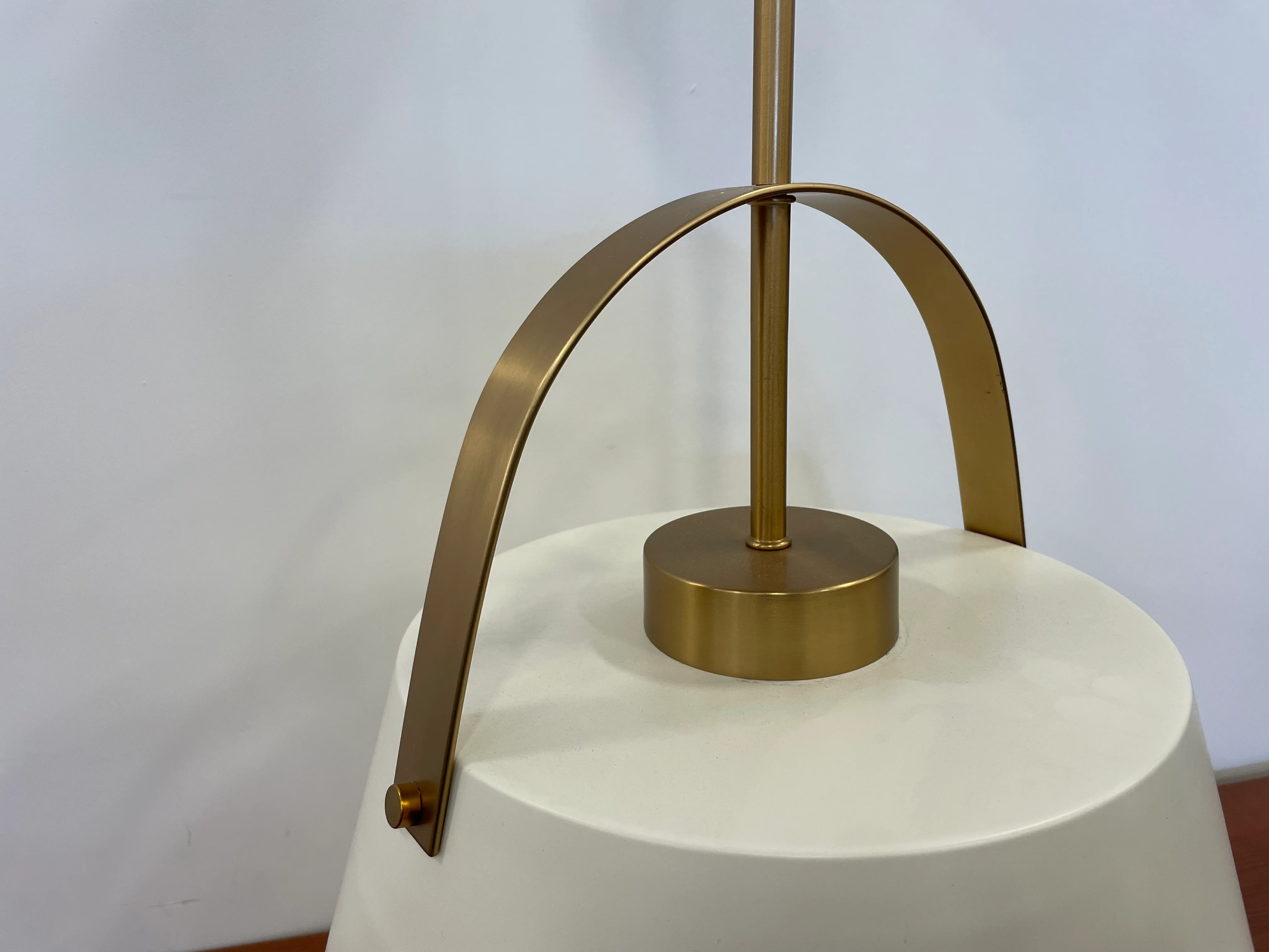 Tall Pendant with Metal Shade in Cream - Image 2