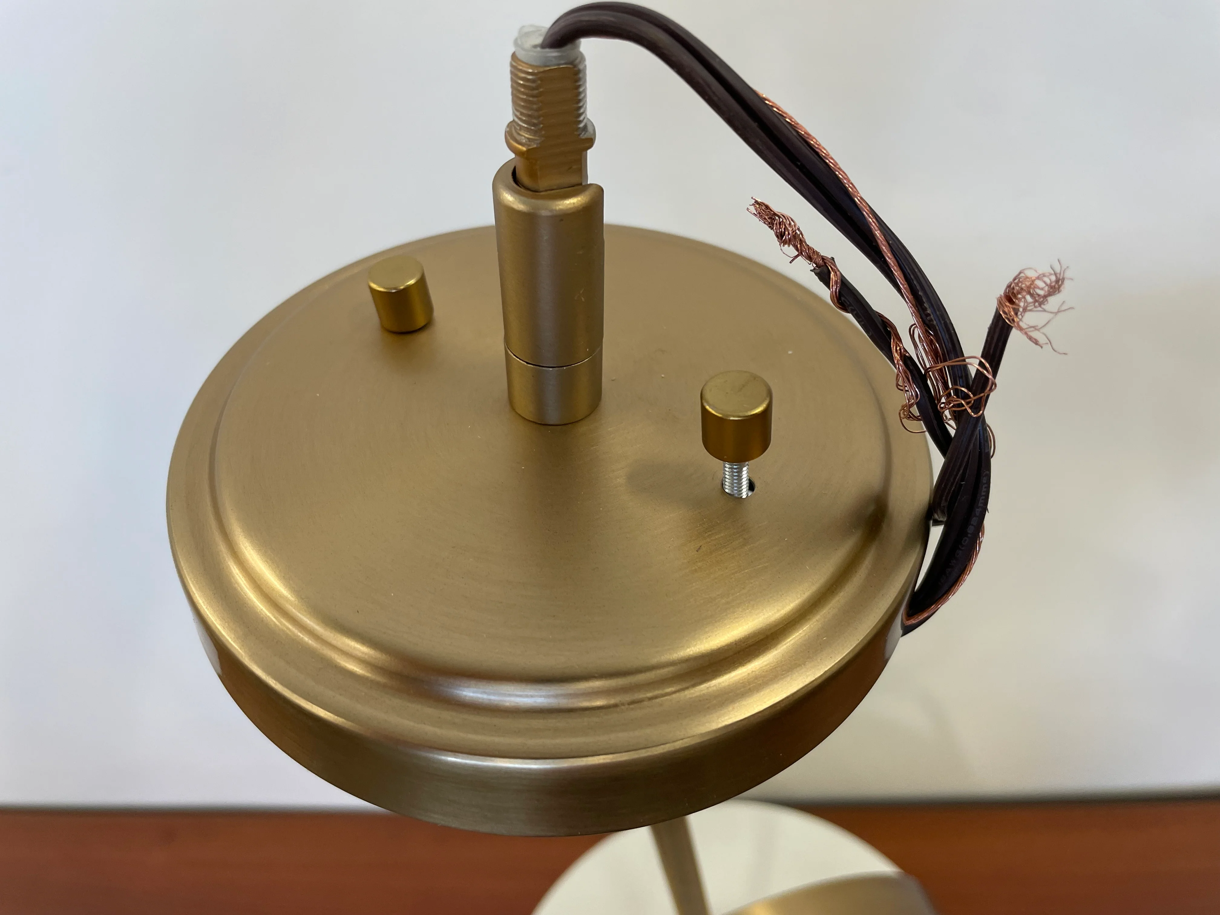 Tall Pendant with Metal Shade in Cream - Image 3