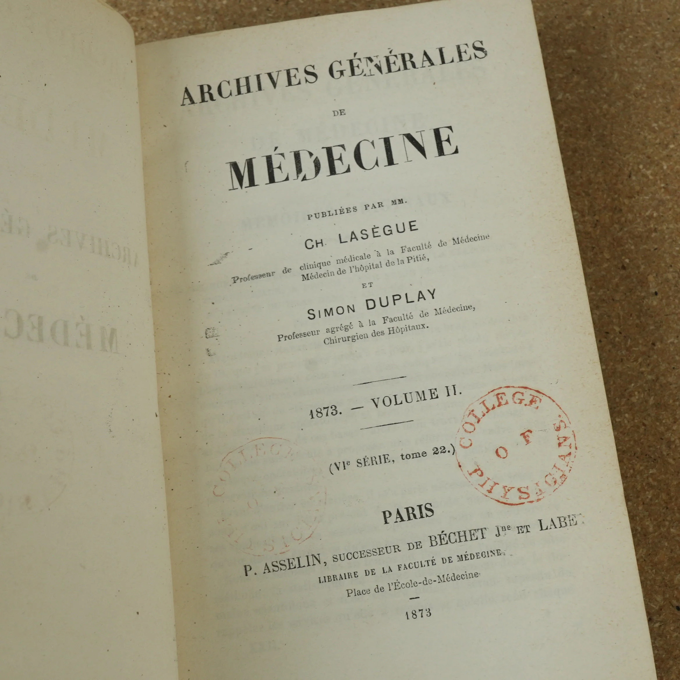 The Archives Générales de Médecine Serie 6 Vol 22 by Simon Duplay 1873 - Image 5