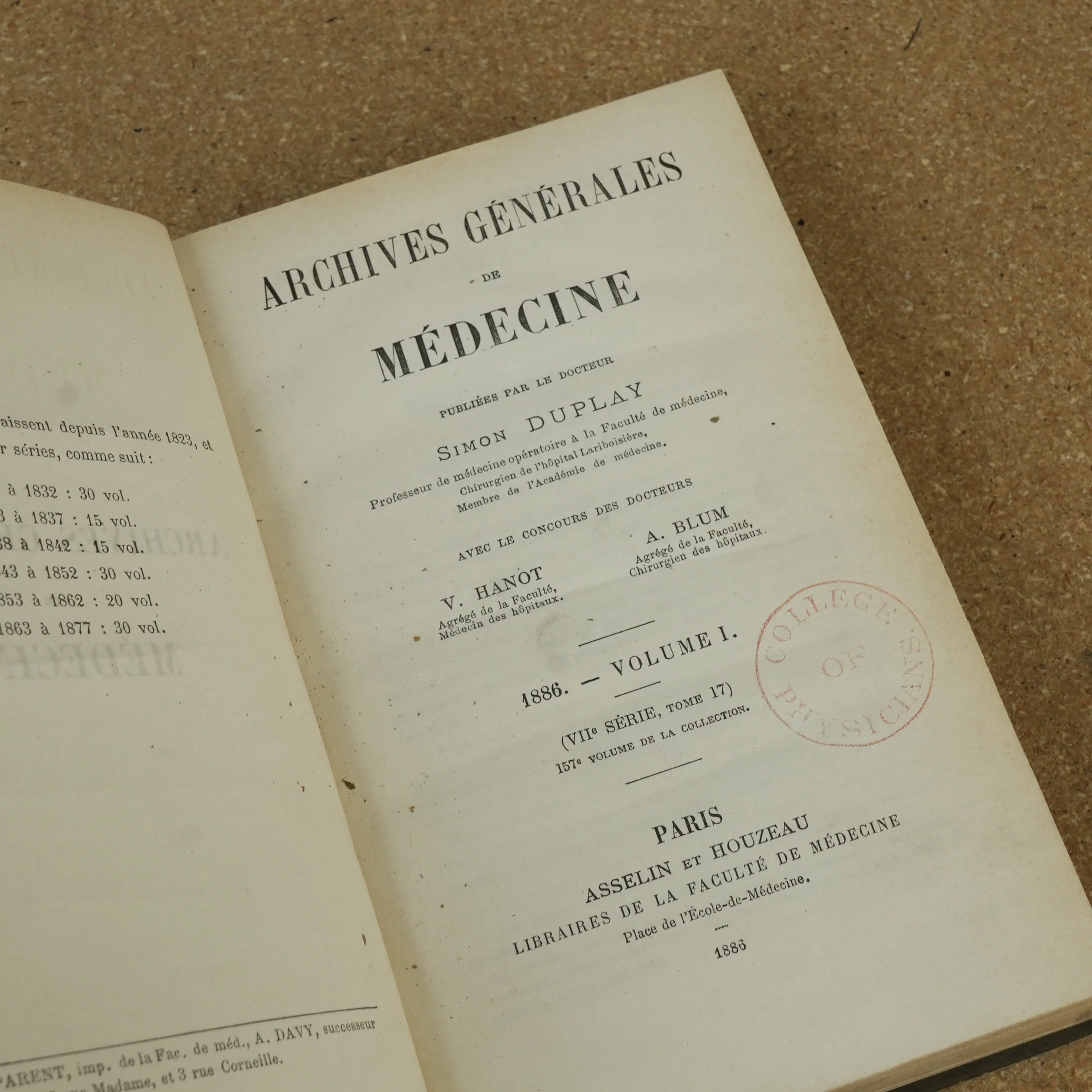 The Archives Générales de Médecine Serie 7 Vol 17 by Simon Duplay 1886 - Image 4